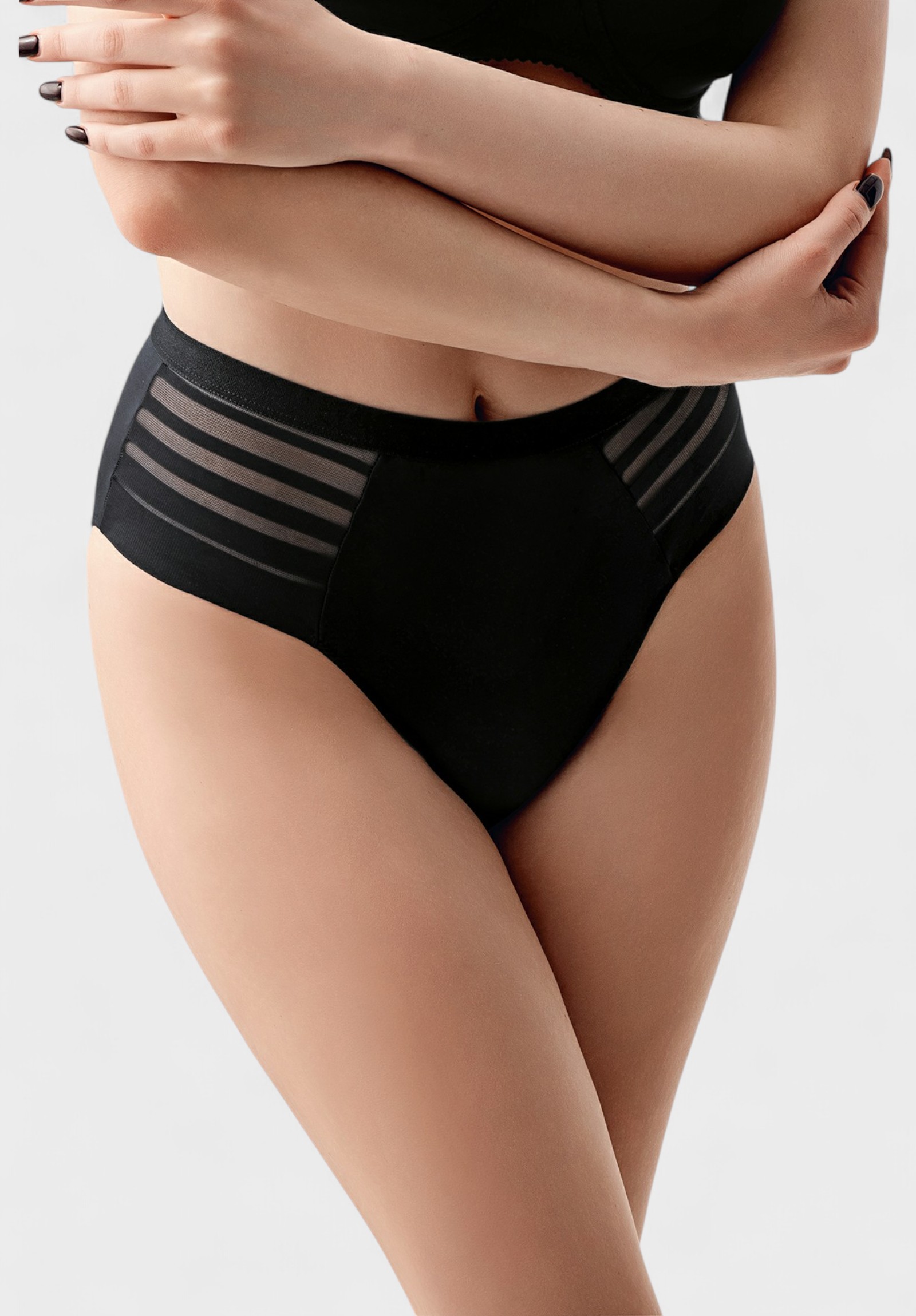 New Bra Lingerie Slip γυναικείο ψηλόμεσο Laser Cut New Bra Lingerie Μαύρο NB9303-2-Μαύρο