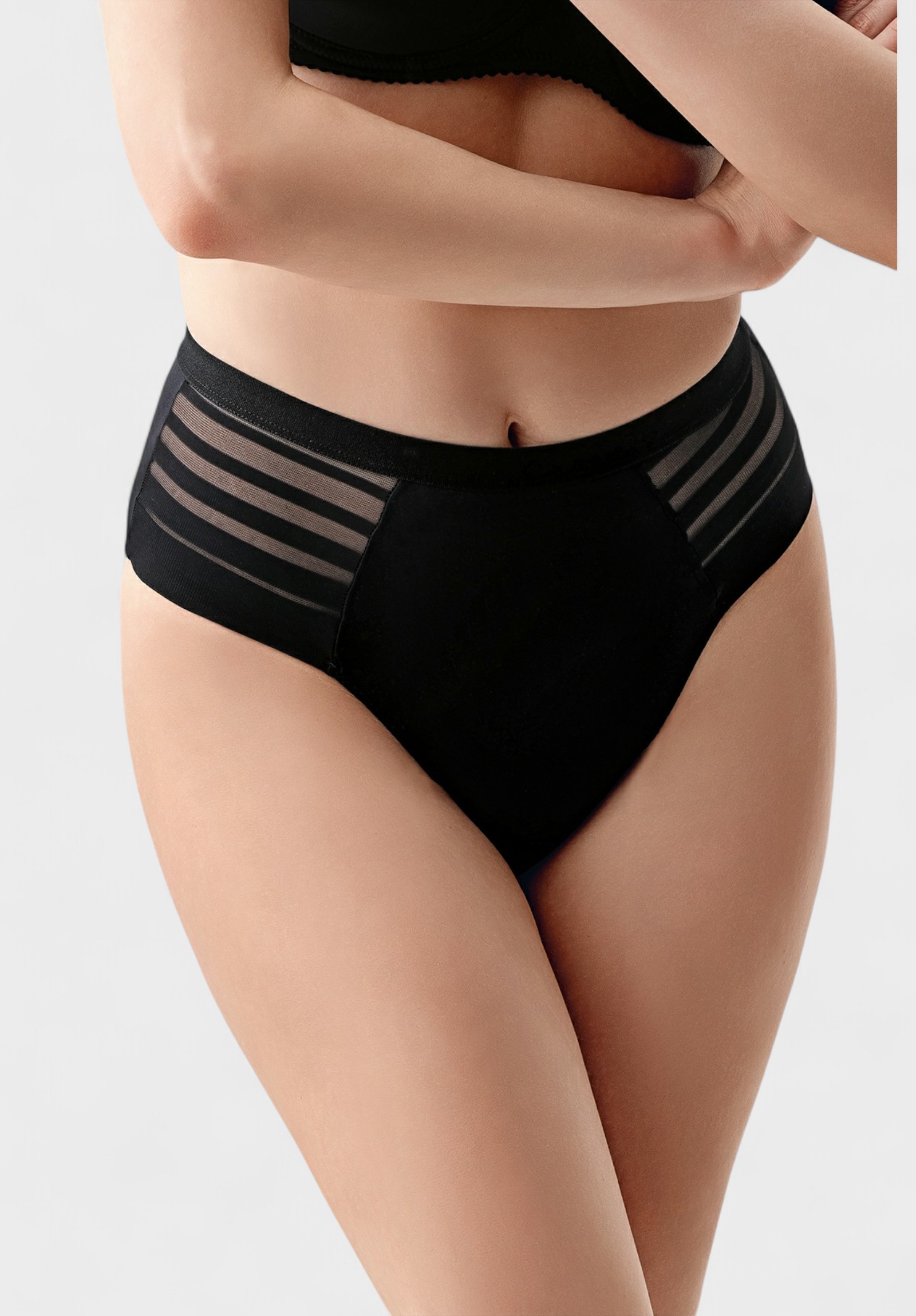 Slip γυναικείο ψηλόμεσο Laser Cut New Bra Lingerie Μαύρο NB9303-2-Μαύρο φωτογραφία