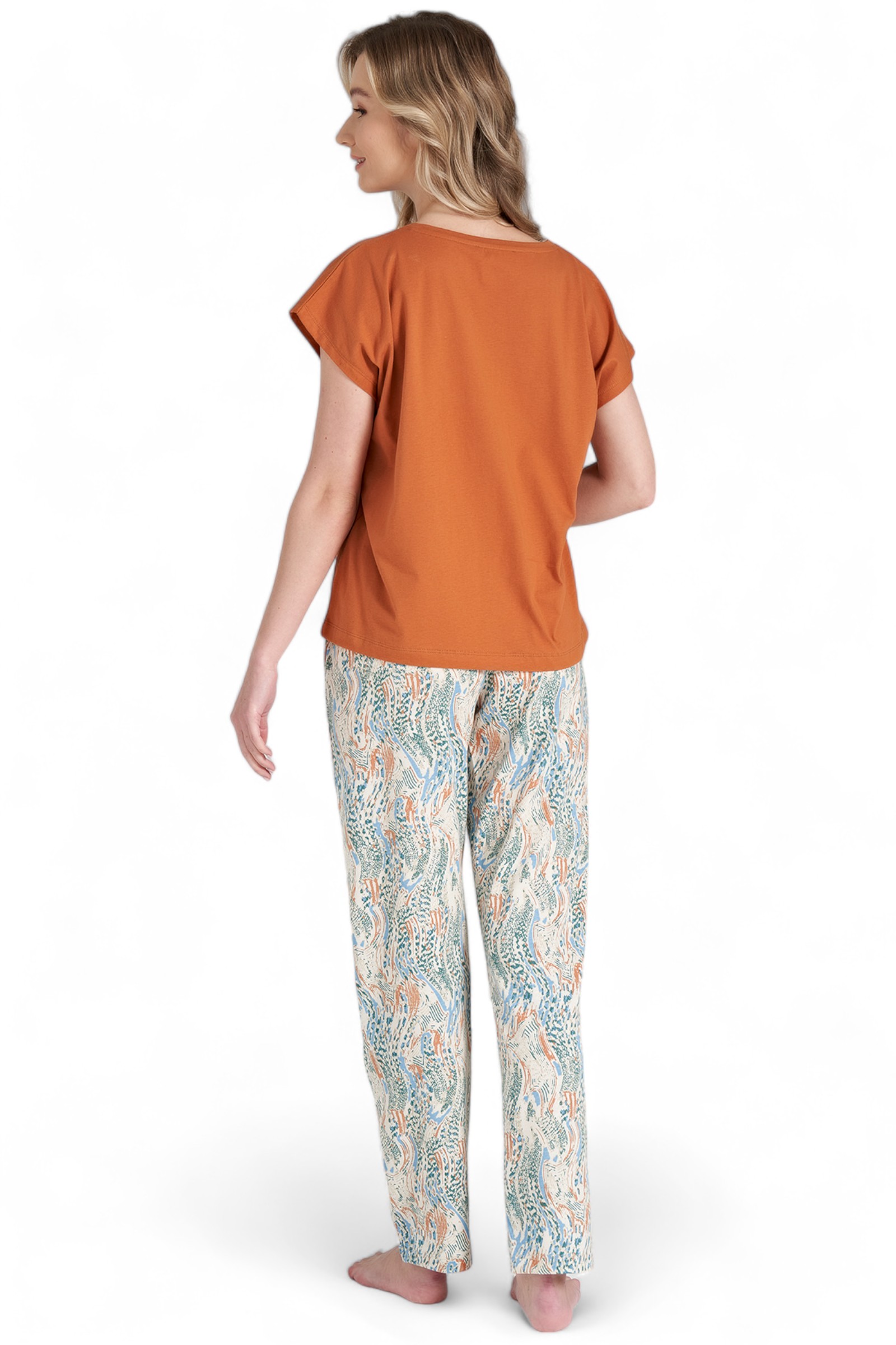 Πιτζάμα γυναικεία βισκόζ Pijadore Love Yourself PJDR1677-Πορτοκαλί φωτογραφία