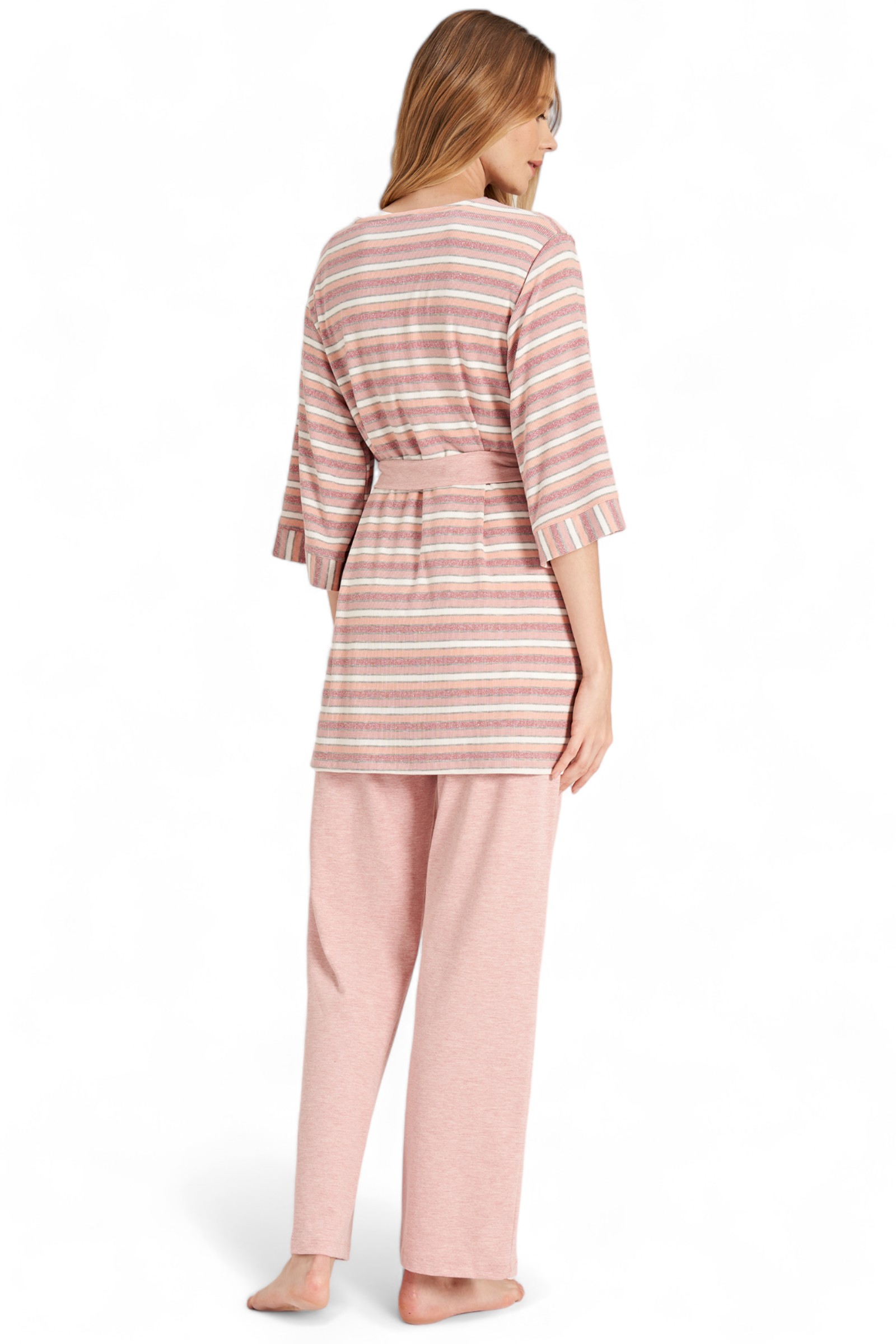 Πιτζάμα εγκυμοσύνης με ρόμπα Fayza Pastel Love Hearts FZA5080-Ροζ φωτογραφία