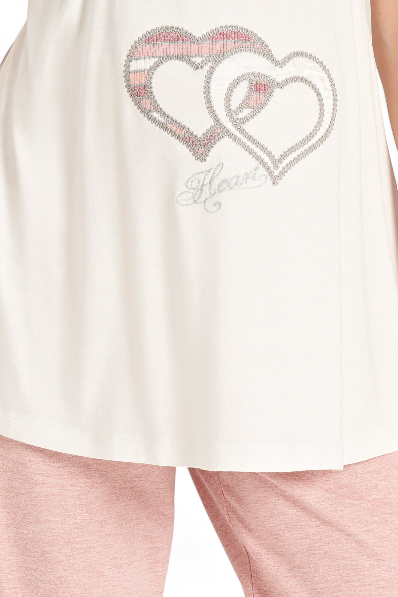 Πιτζάμα εγκυμοσύνης με ρόμπα Fayza Pastel Love Hearts FZA5080-Ροζ φωτογραφία