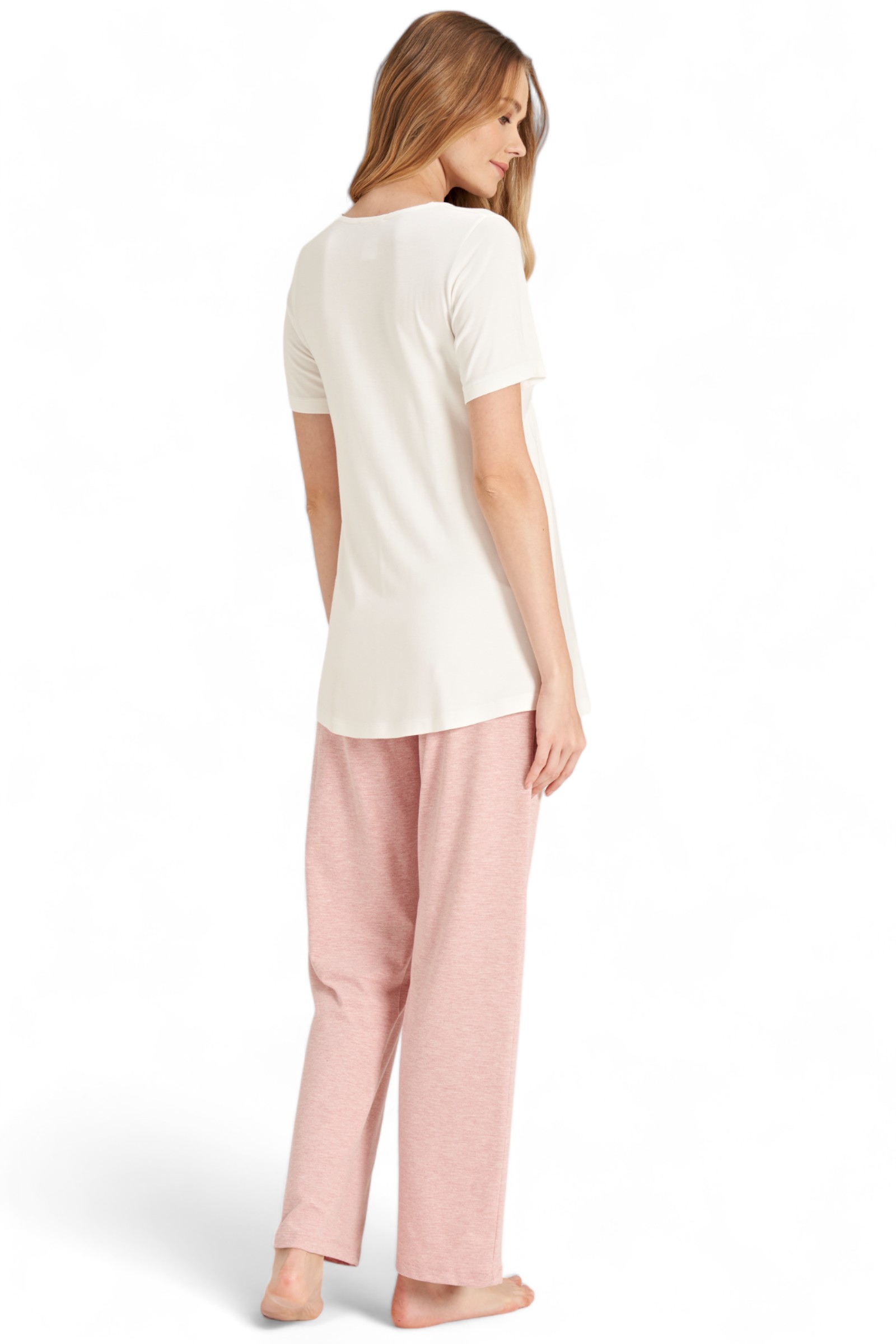 Πιτζάμα εγκυμοσύνης με ρόμπα Fayza Pastel Love Hearts FZA5080-Ροζ φωτογραφία