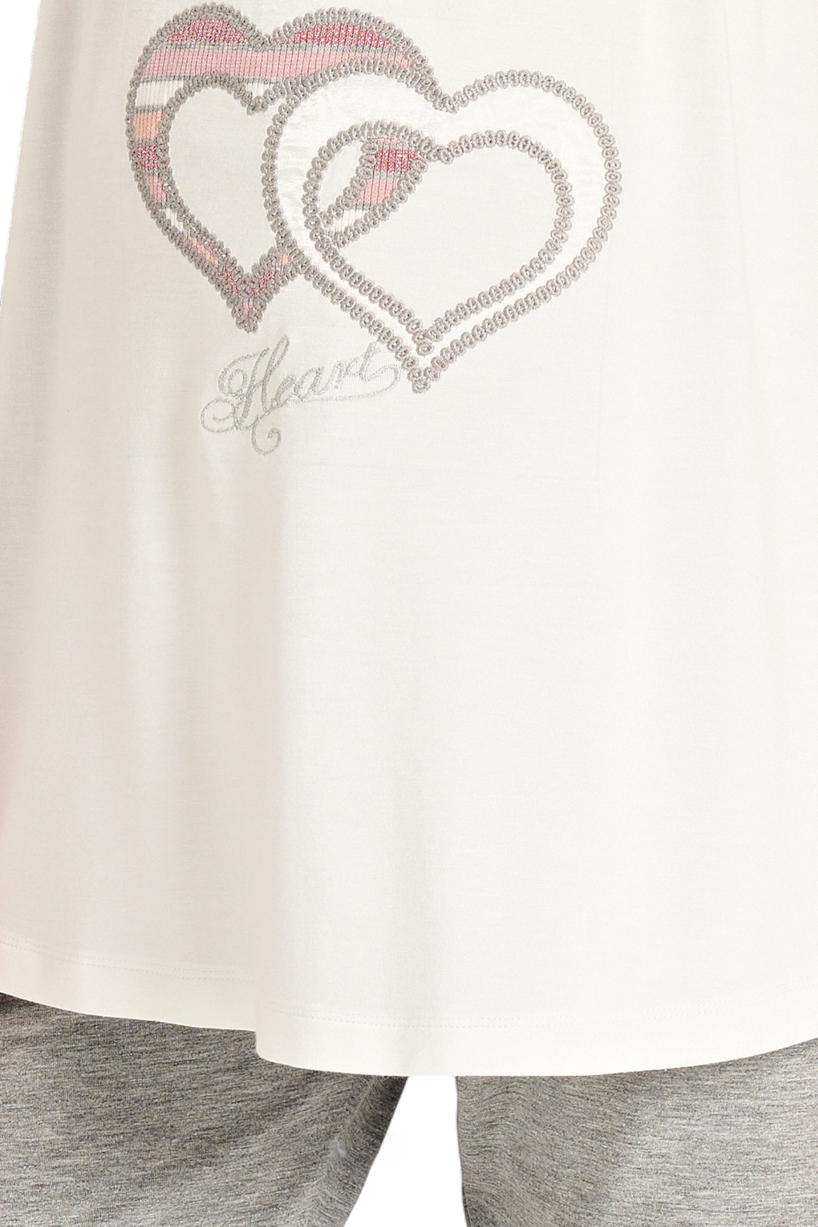 Πιτζάμα εγκυμοσύνης με ρόμπα Fayza Pastel Love Hearts FZA5080-Γκρι φωτογραφία