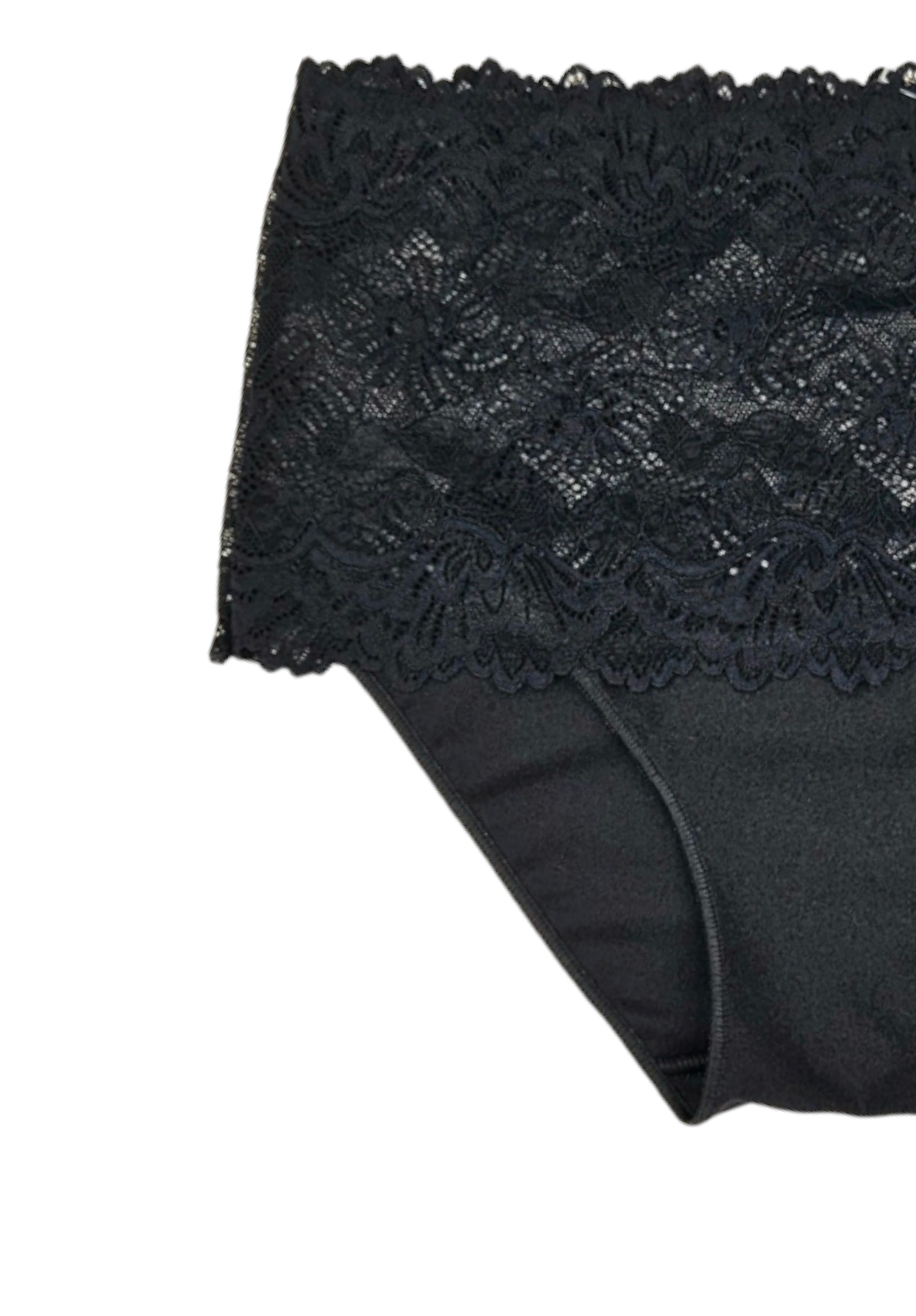 Σλιπ γυναικείο ψηλόμεσο με δαντέλα Avangard AV425-Μαύρο φωτογραφία