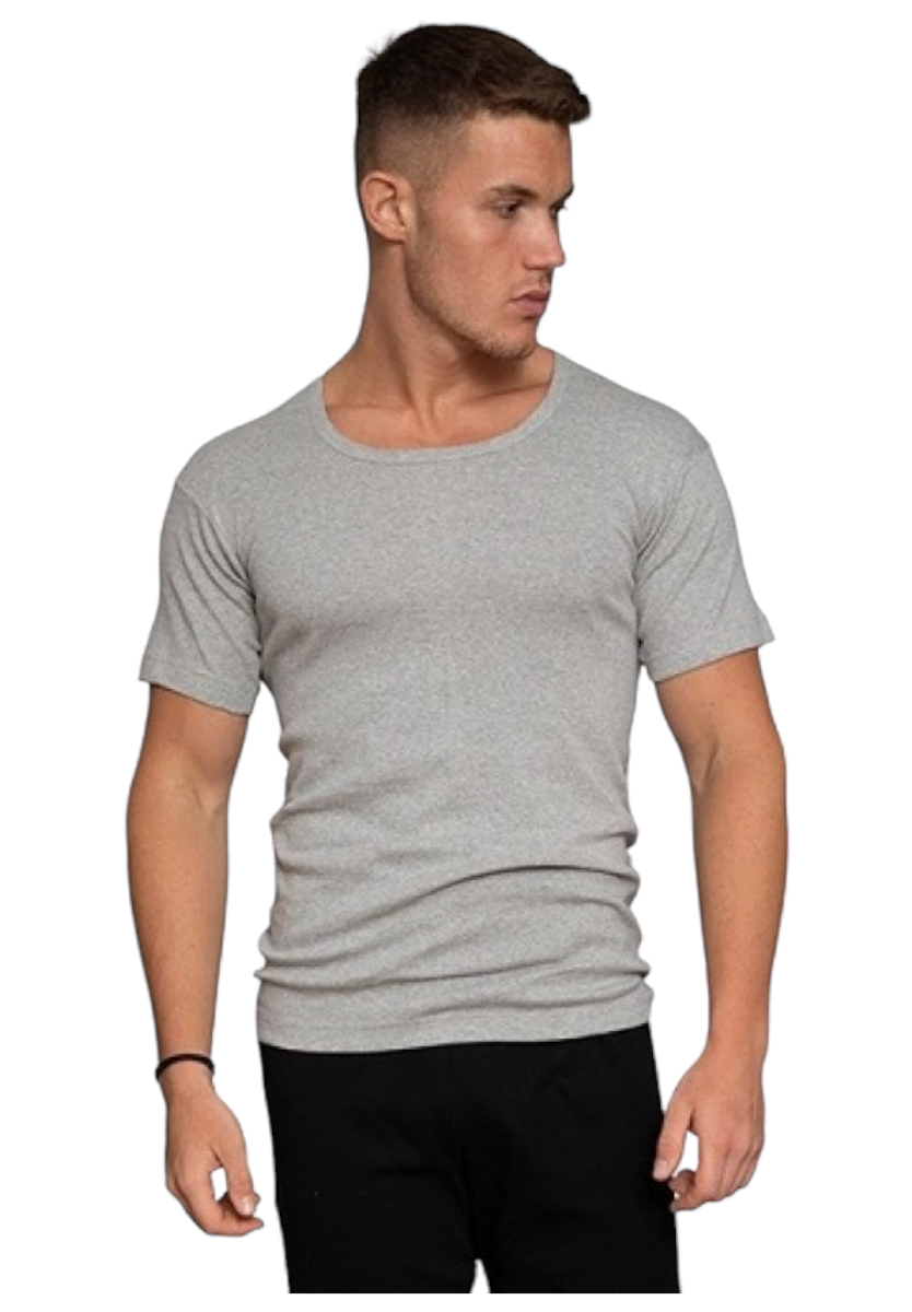 Nina Club Φανελάκι κοντομάνικο Nina Club με ανοιχτή λαιμόκοψη 58NC-Γκρι