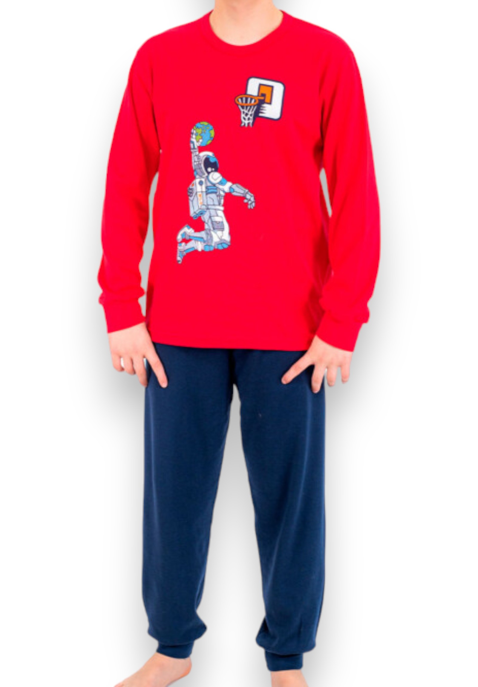 Πιτζάμα εφηβική Nina Club Space Basket Red NC510-24-01-Κόκκινο φωτογραφία