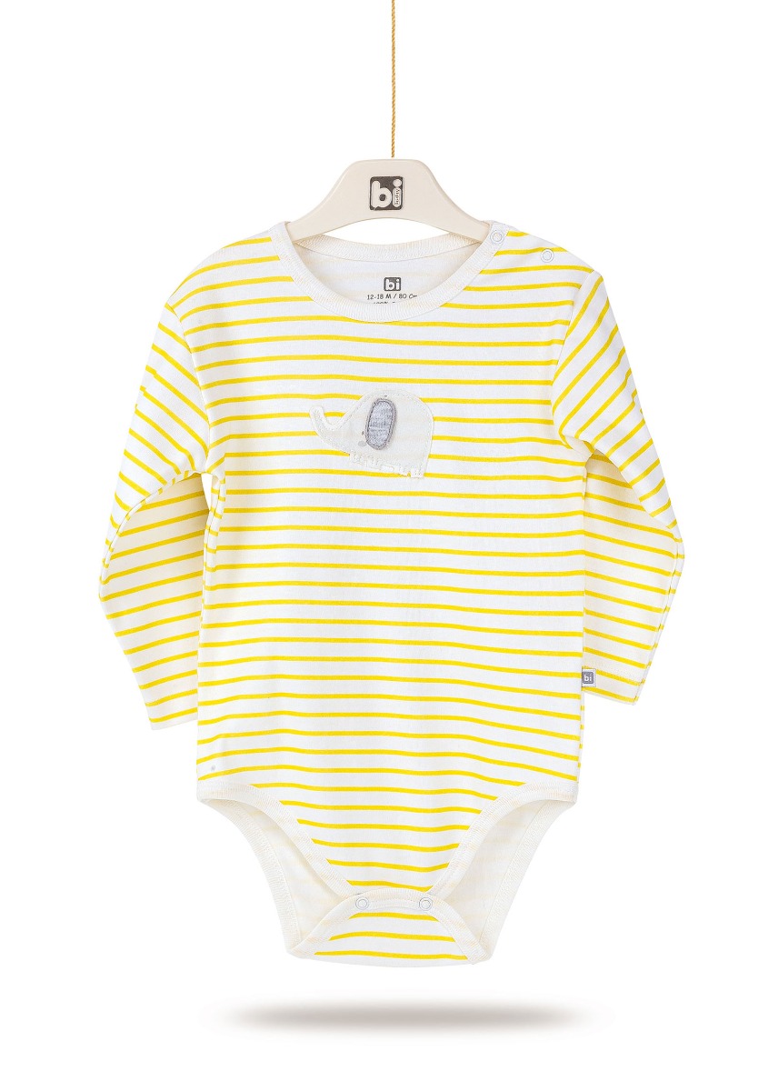 Bi Baby Κορμάκι βρεφικό μακρύ μανίκι Striped Elephant 56732