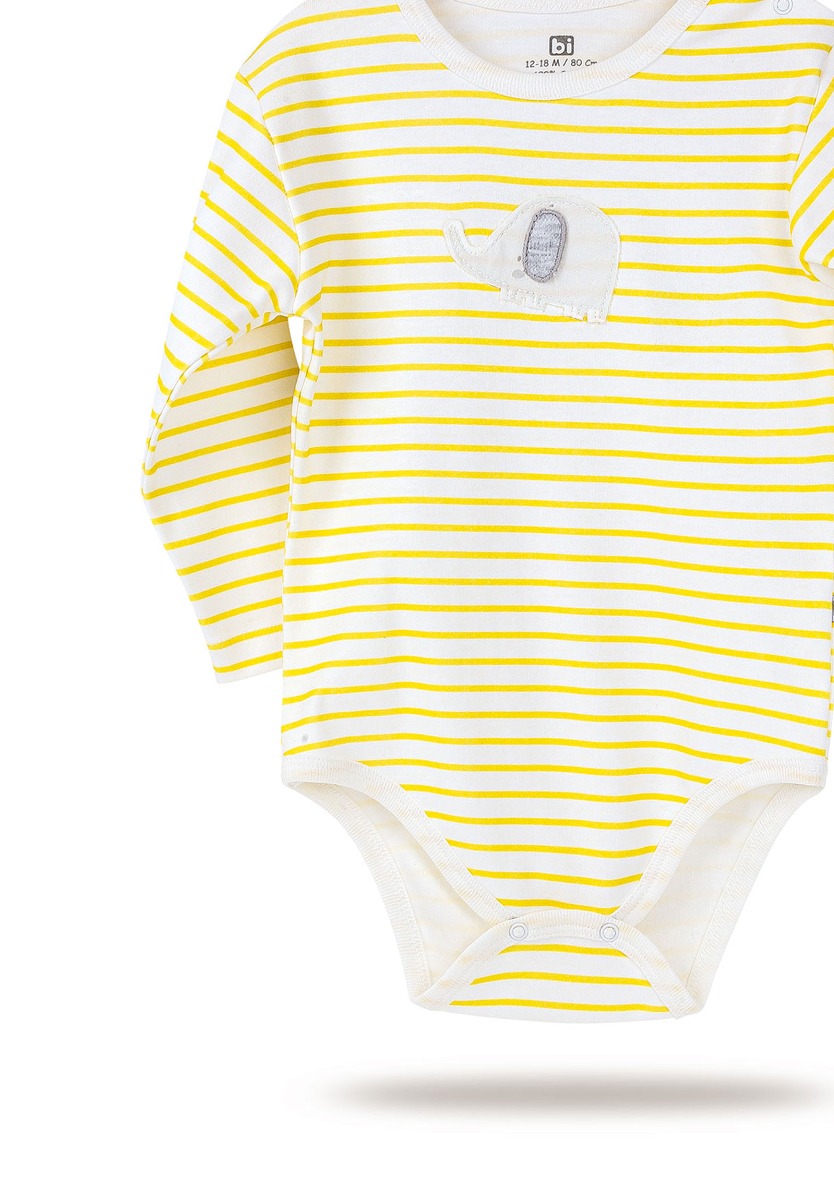 Κορμάκι βρεφικό μακρύ μανίκι Striped Elephant 56732 φωτογραφία