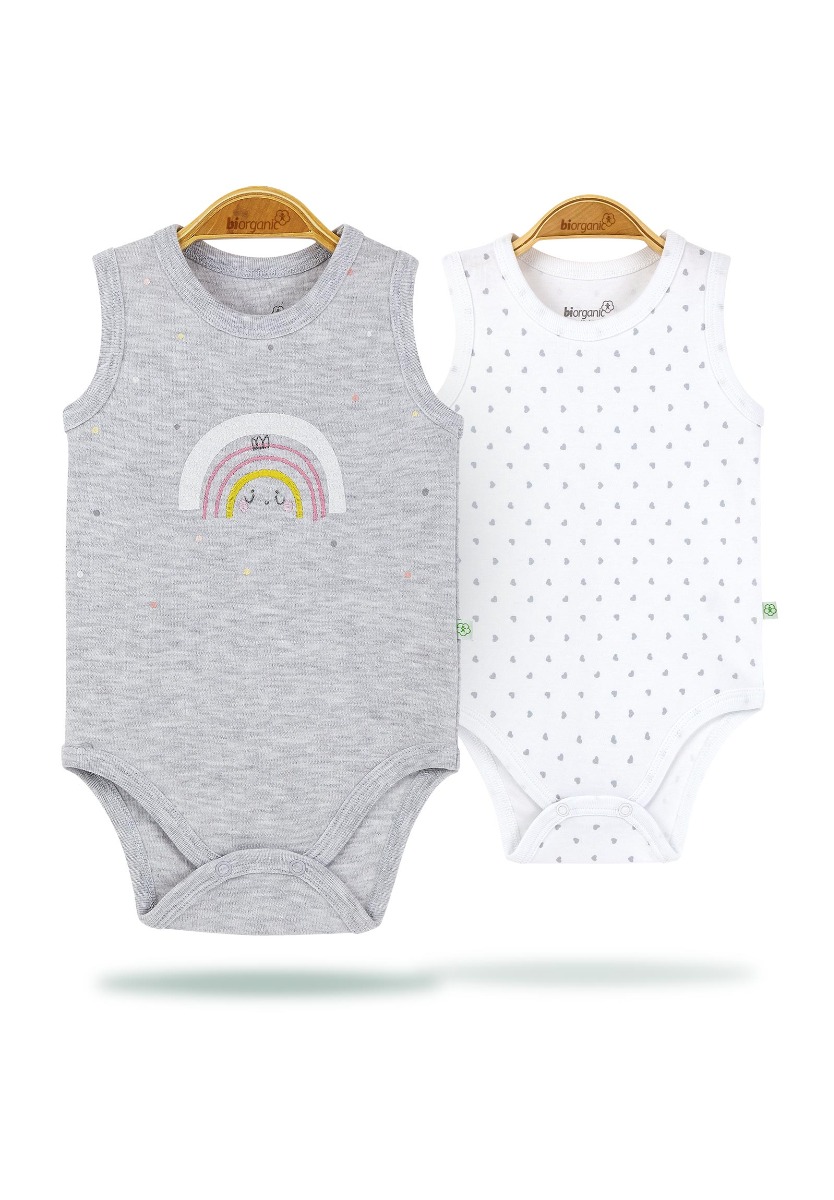 Biorganic Κορμάκια αμάνικα Cute Rainbow Πακέτο 2 τεμ. 56764