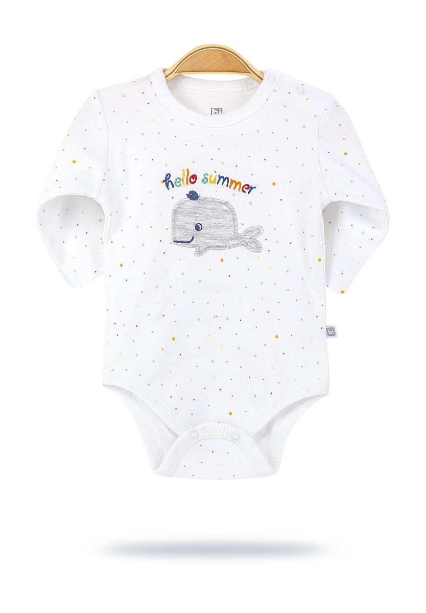 Bi Baby Κορμάκι βρεφικό μακρυμάνικο Hello Summer Whale 56765