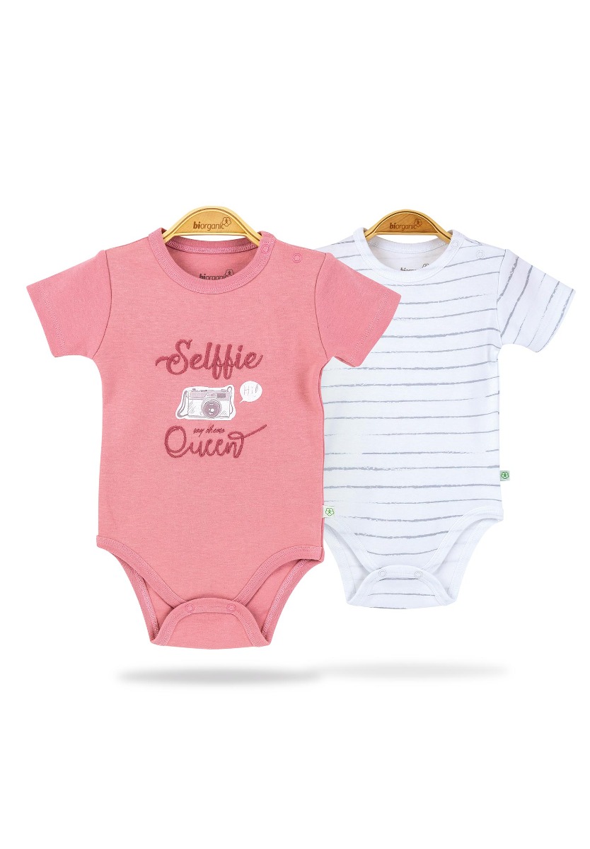 Biorganic Κορμάκια κοντό μανίκι Selfie Queen Πακέτο 2 τεμ. 56777A