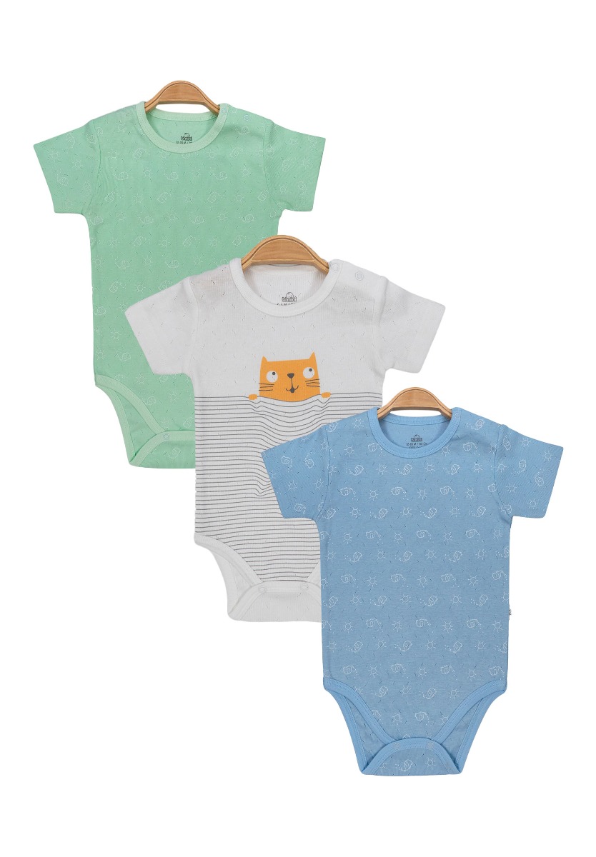 Bi Baby Κορμάκια βρεφικά κοντομάνικα οικονομικό πακέτο 3 Τεμ. 56788