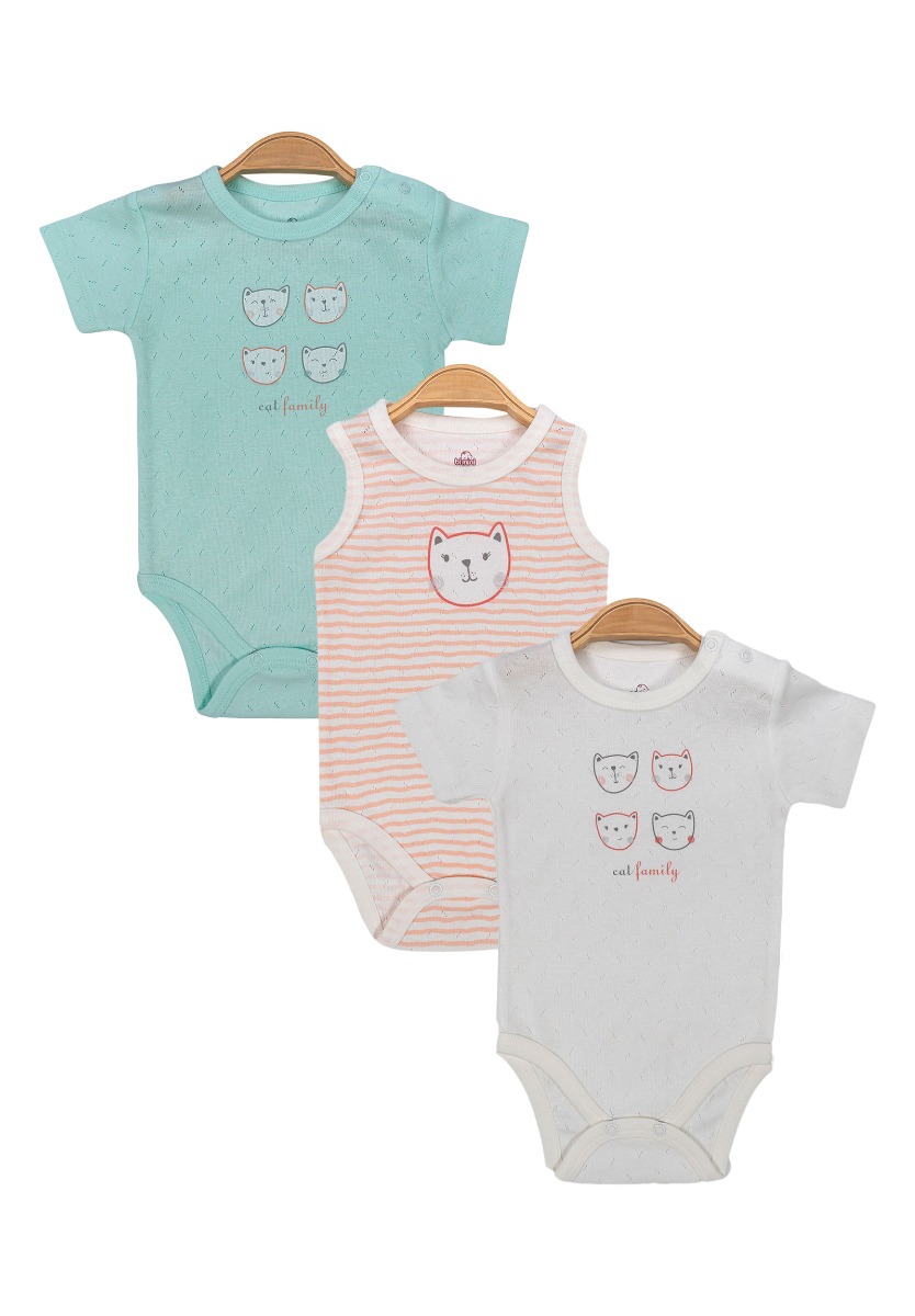 Bi Baby Κορμάκια βρεφικά αμάνικα οικονομικό πακέτο 3 Τεμ. 56790