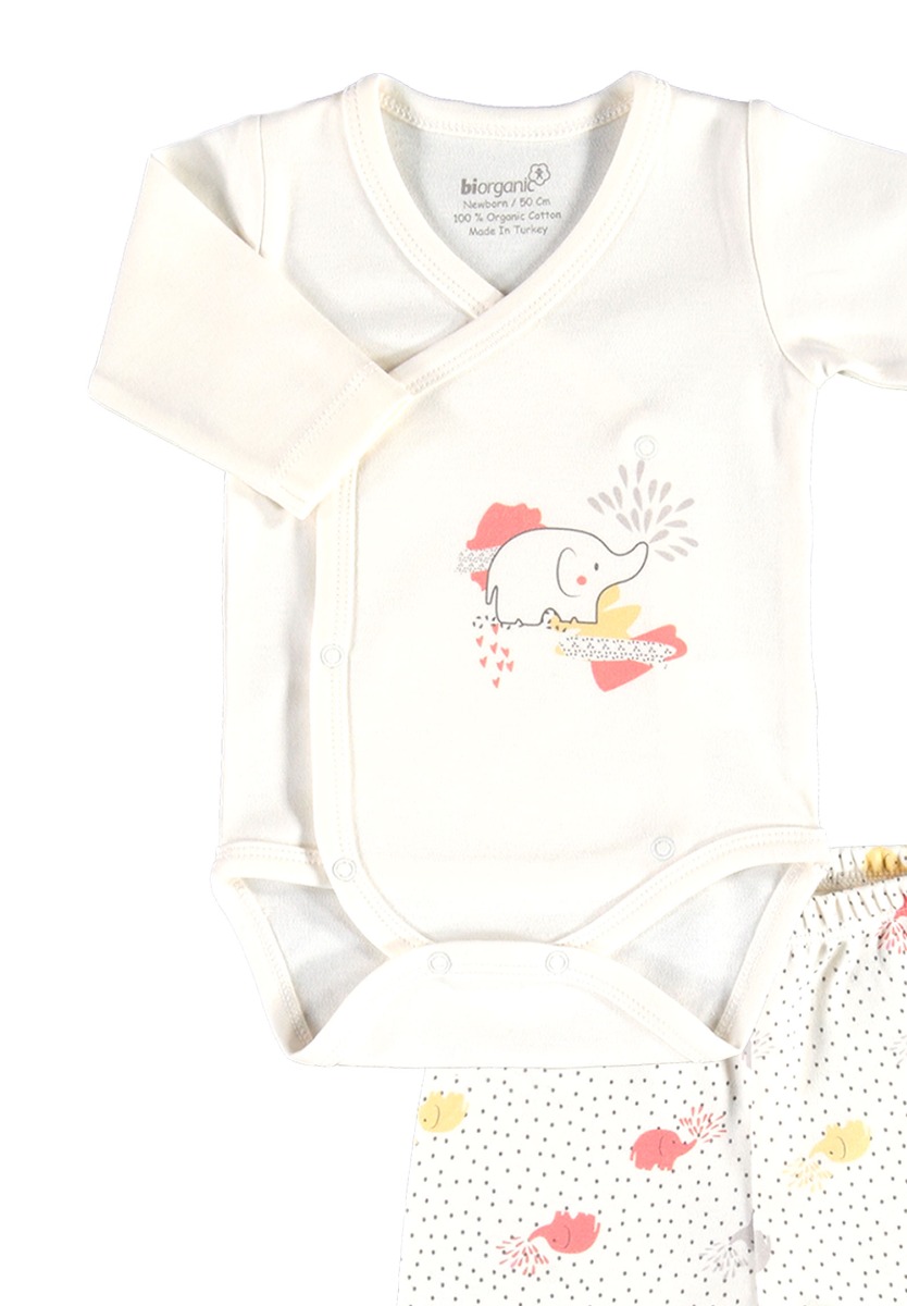 Σετ βρεφικό κορμάκι - παντελόνι Biorganic Elephant Magic 56840 φωτογραφία