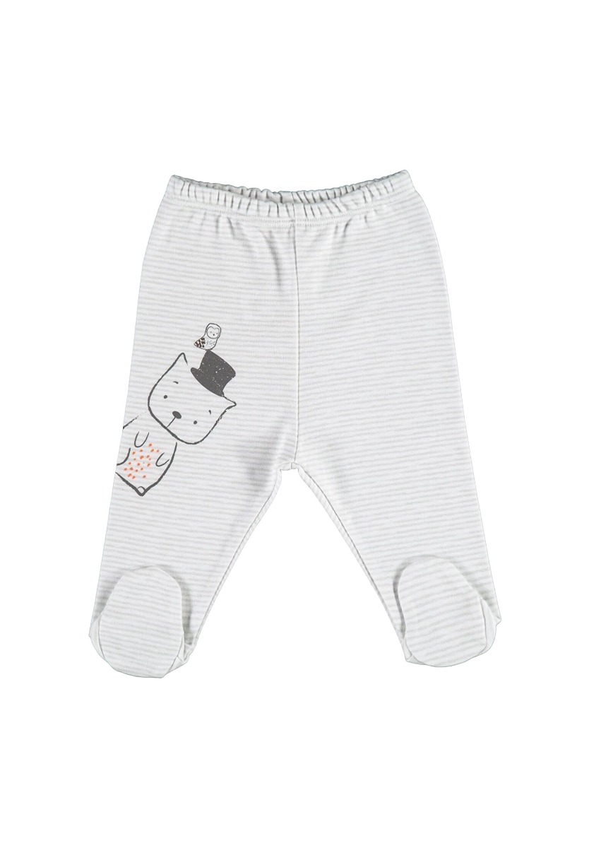Biorganic Παντελονάκι βρεφικό με κλειστό ποδαράκι Mister Cat 57700