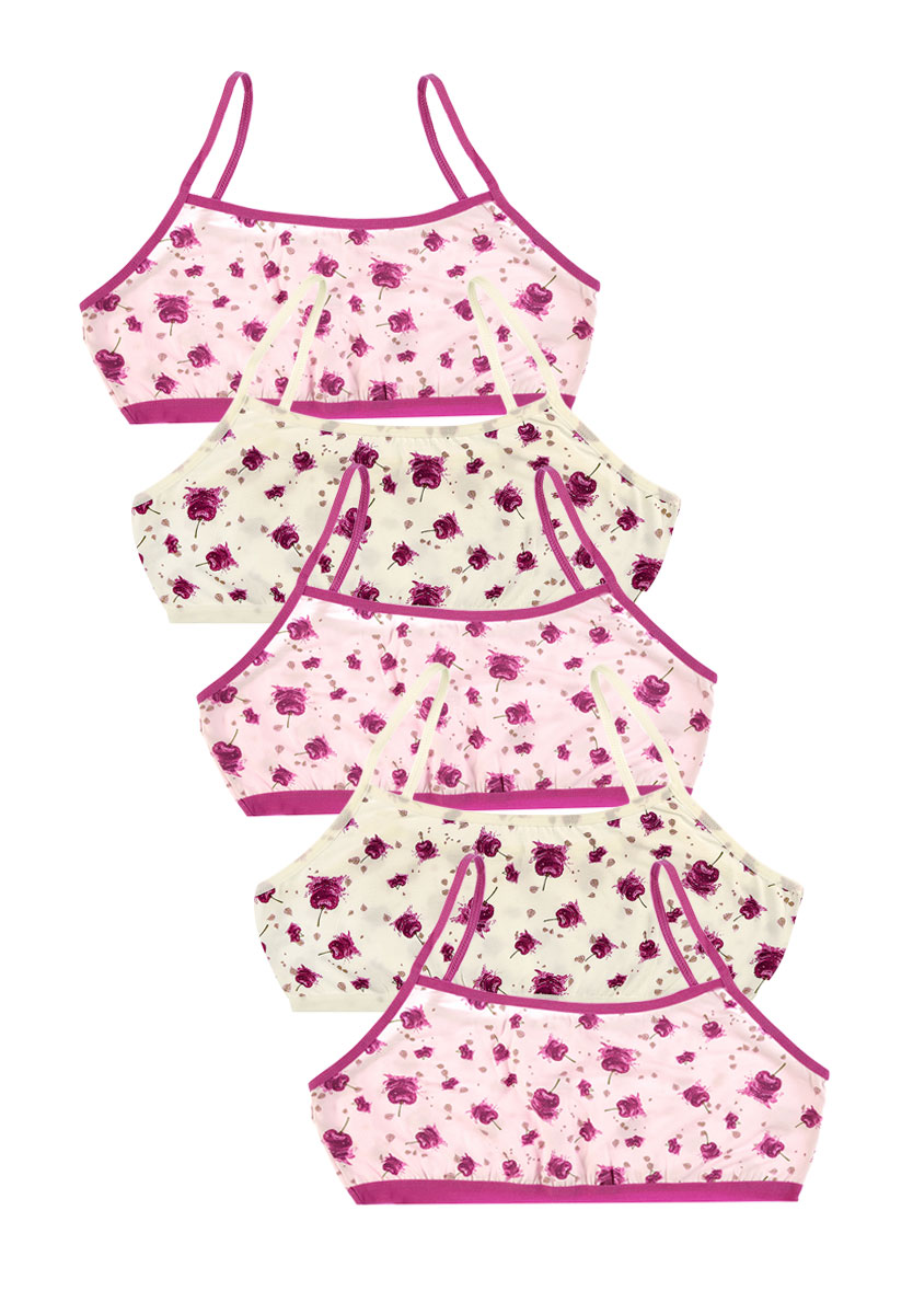 Donella Μπουστάκια εφηβικά χωρίς ενίσχυση Maroon Cherries 5 τεμ. 59529