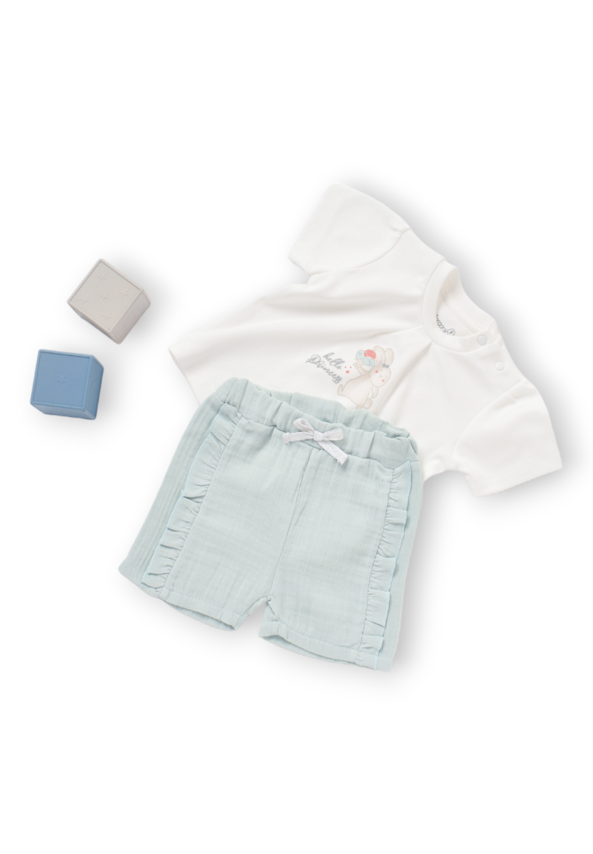 Σετ Βρεφικων Ρουχων Biorganic Pretty Bunny BRG59732-Μέντα φωτογραφία