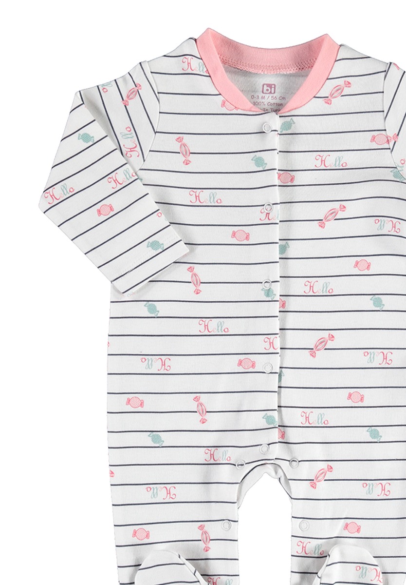 Φορμάκι βρεφικό με κουμπάκια Sweet Candy White 60549 φωτογραφία