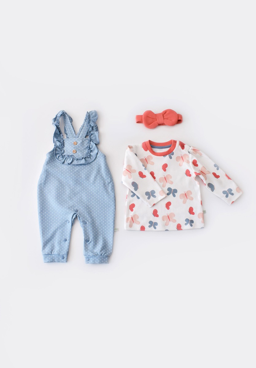 Biorganic Σετ σαλοπέτα & μπλούζα Wild Flowers 60624-Πολύχρωμο