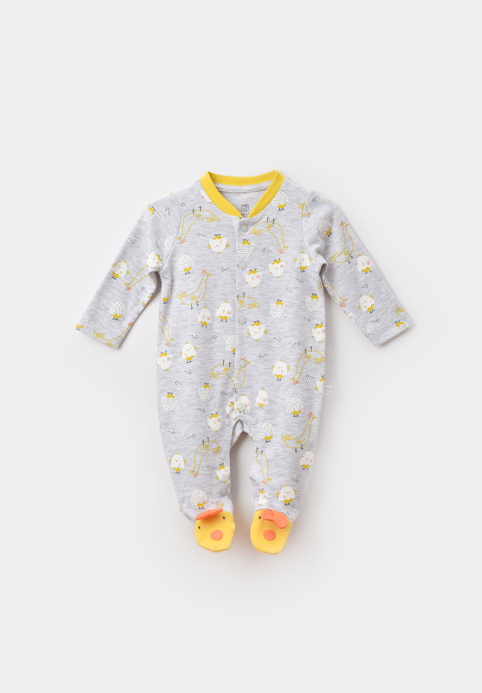 Φορμάκι βρεφικό με οργανικό βαμβάκι Bibaby Chick&Chick BB60654-Γκρι φωτογραφία