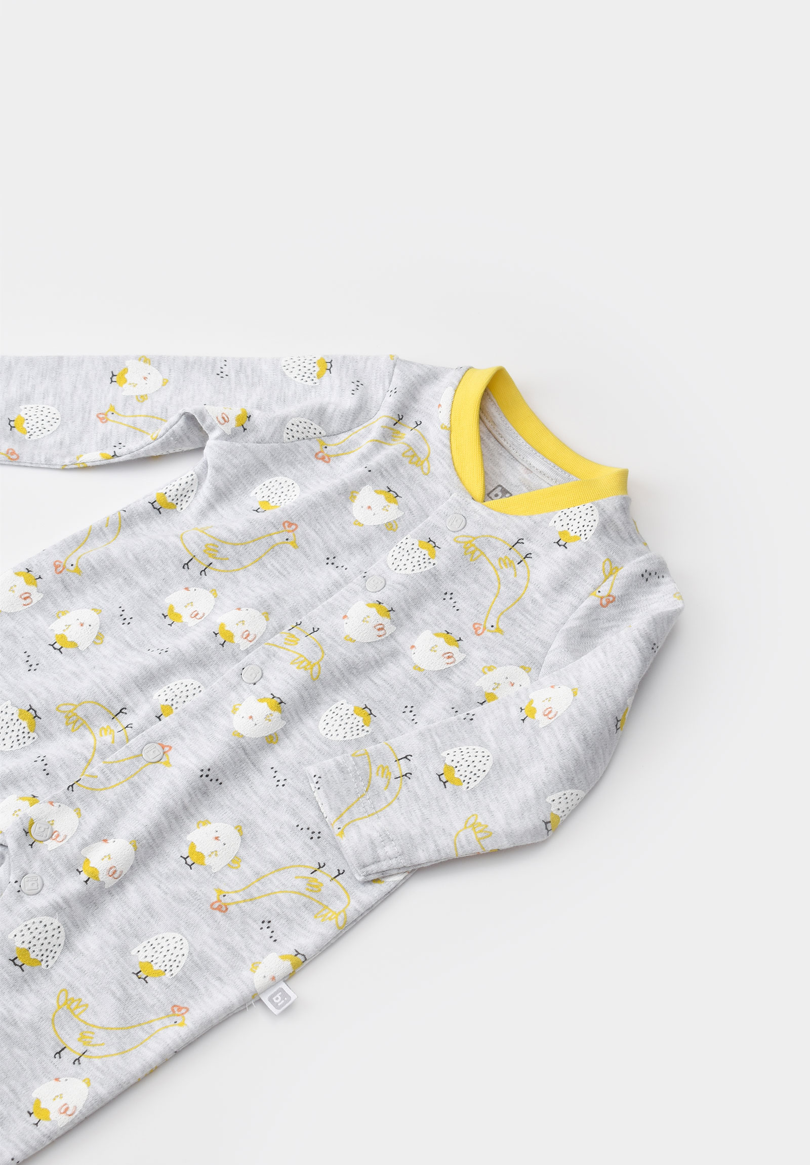 Φορμάκι βρεφικό με οργανικό βαμβάκι Bibaby Chick&Chick BB60654-Γκρι φωτογραφία