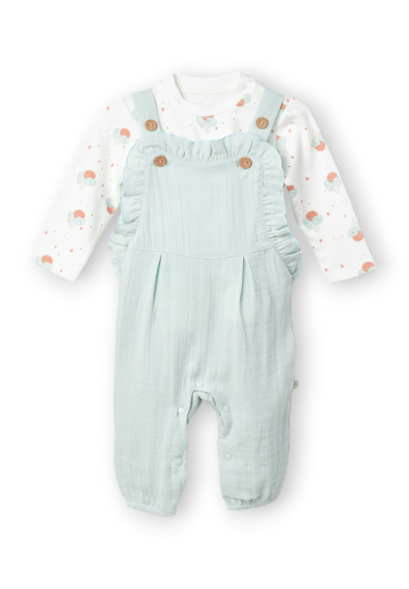 Biorganic Σετ Σαλοπετα & Μπλουζα Biorganic Pretty Bunny BRG60681-Μέντα