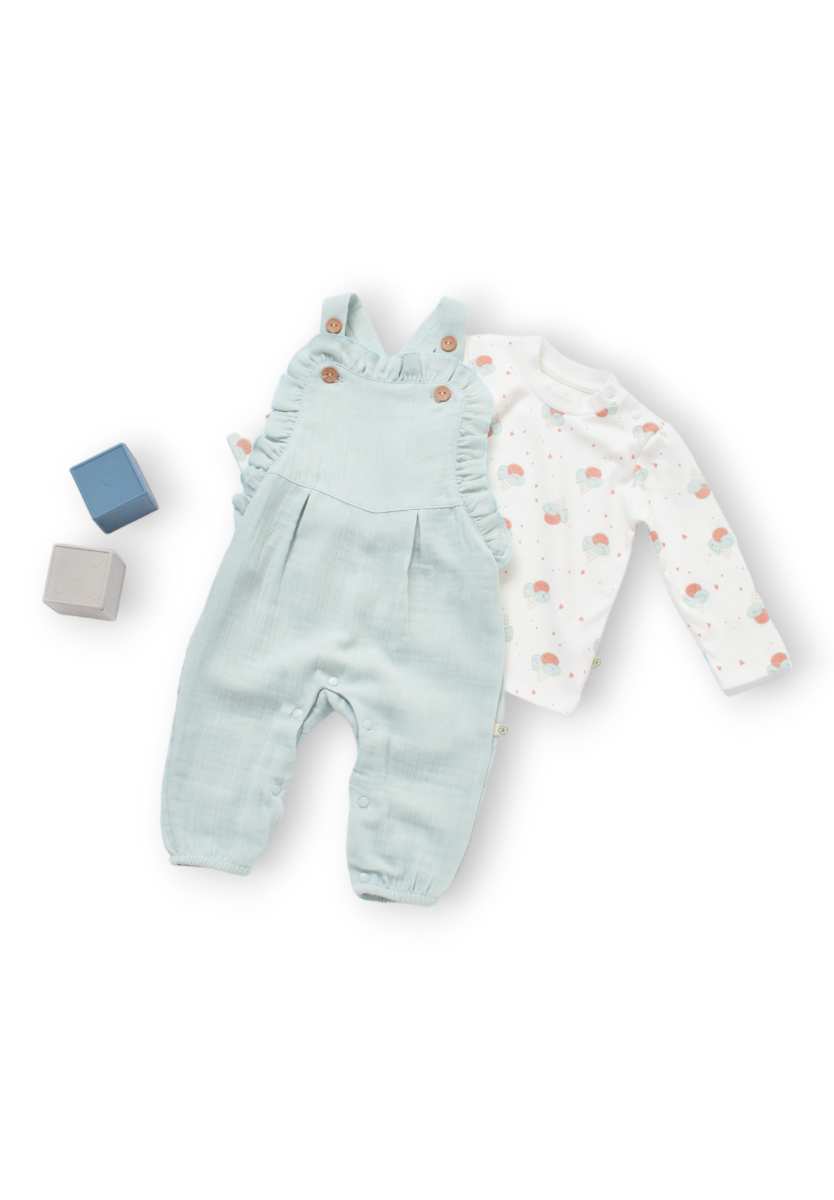 Σετ Σαλοπετα & Μπλουζα Biorganic Pretty Bunny BRG60681-Μέντα φωτογραφία