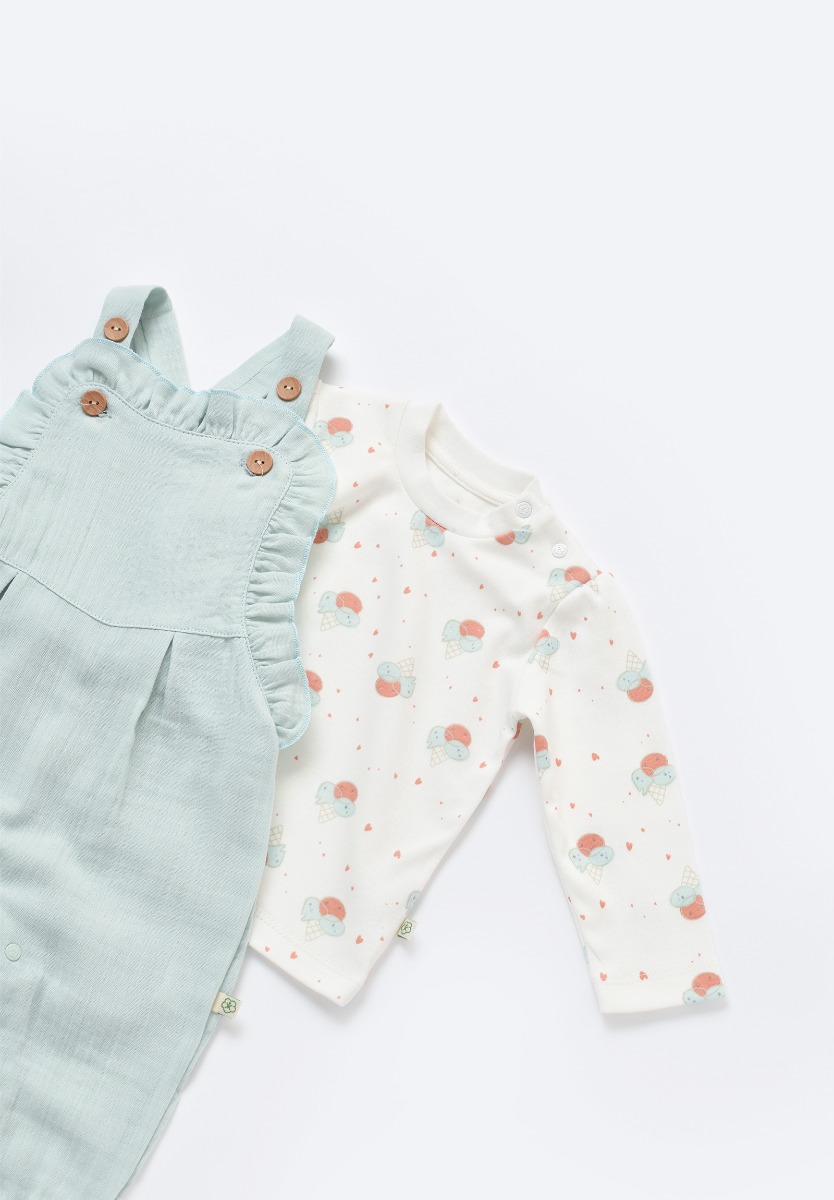 Σετ Σαλοπετα & Μπλουζα Biorganic Pretty Bunny BRG60681-Μέντα φωτογραφία