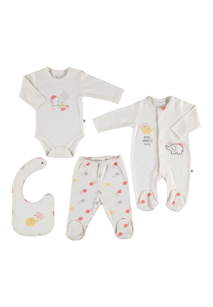 Biorganic Σετ βρεφικών ρούχων Elephant Magic 4 Τεμ. 62221
