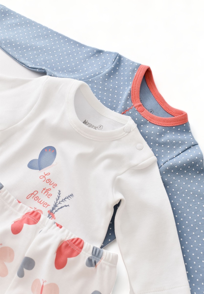 Σετ Βρεφικων Ρουχων Biorganic Flowers Spring Blue BRG62274-Πολύχρωμο φωτογραφία