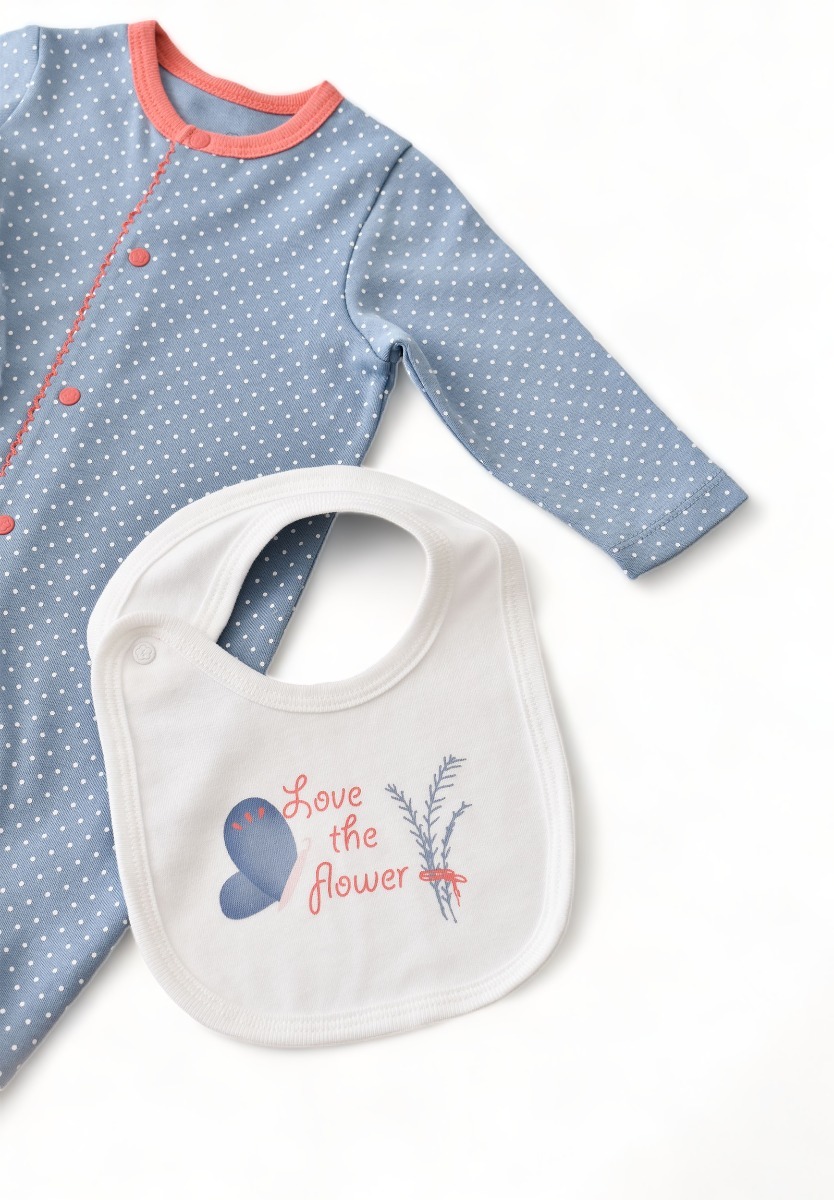 Σετ Βρεφικων Ρουχων Biorganic Flowers Spring Blue BRG62274-Πολύχρωμο φωτογραφία