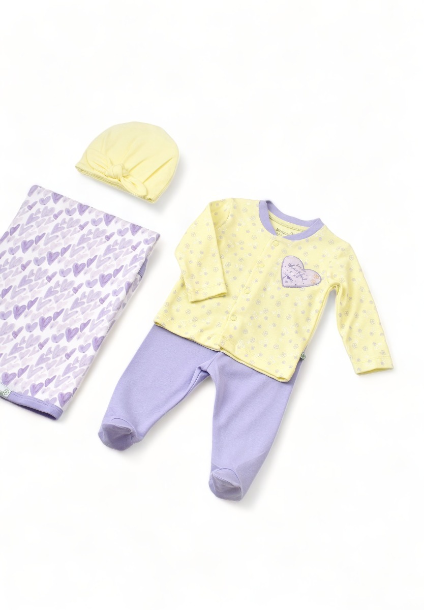 Σετ Βρεφικων Με Πανα Αγκαλιας Biorganic Love You BRG62276-Κίτρινο φωτογραφία