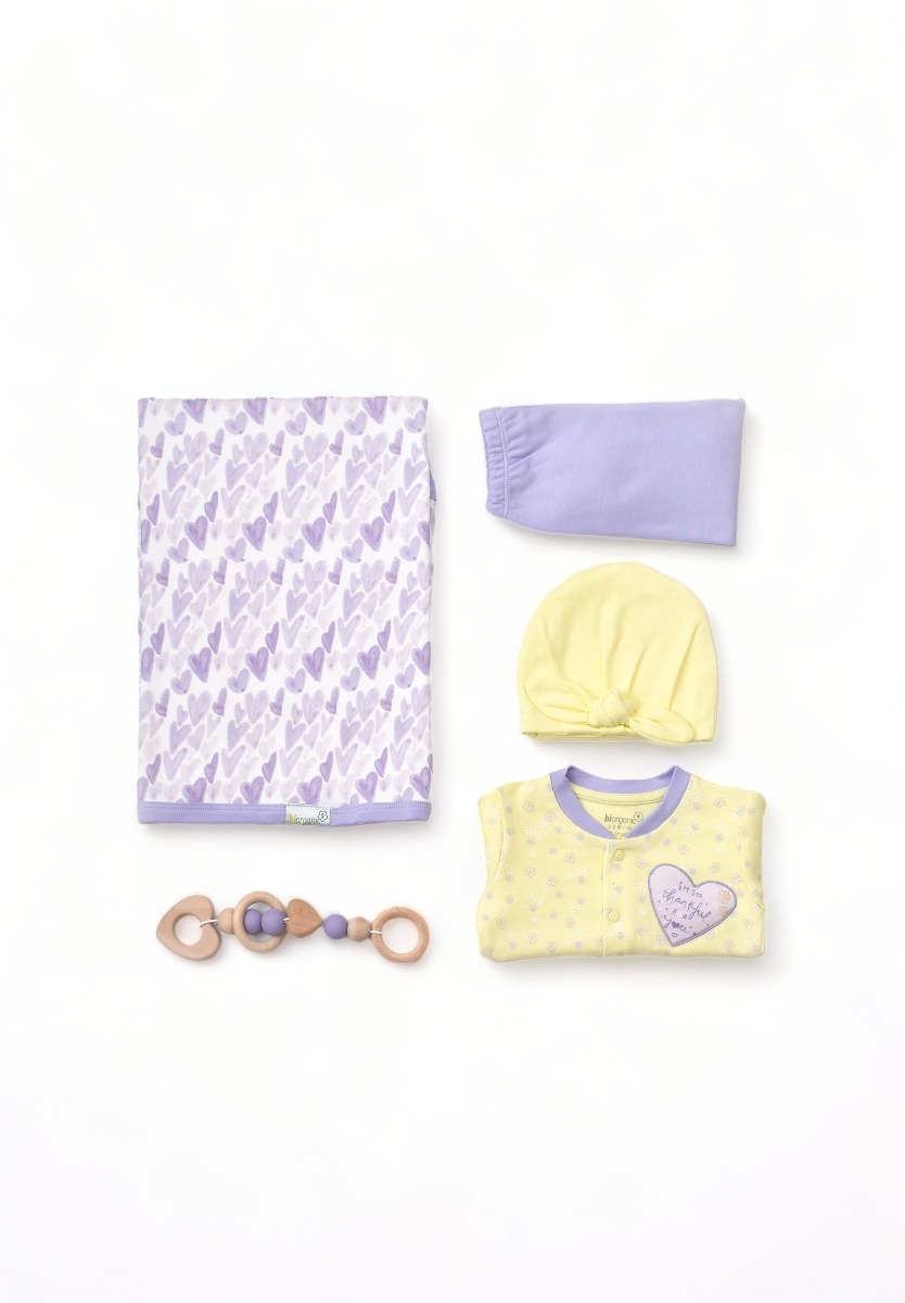 Σετ Βρεφικων Με Πανα Αγκαλιας Biorganic Love You BRG62276-Κίτρινο φωτογραφία