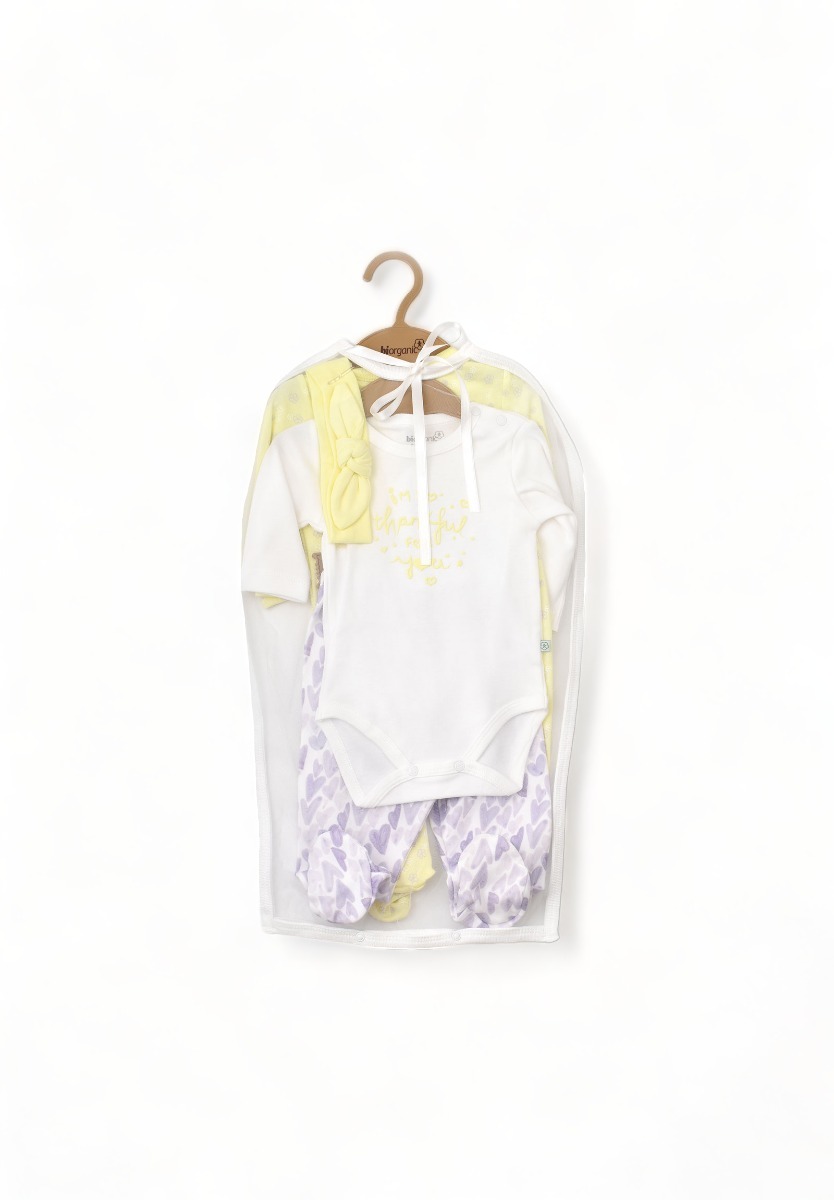 Biorganic Σετ Βρεφικων Ρουχων Biorganic Love You BRG62277-Κίτρινο