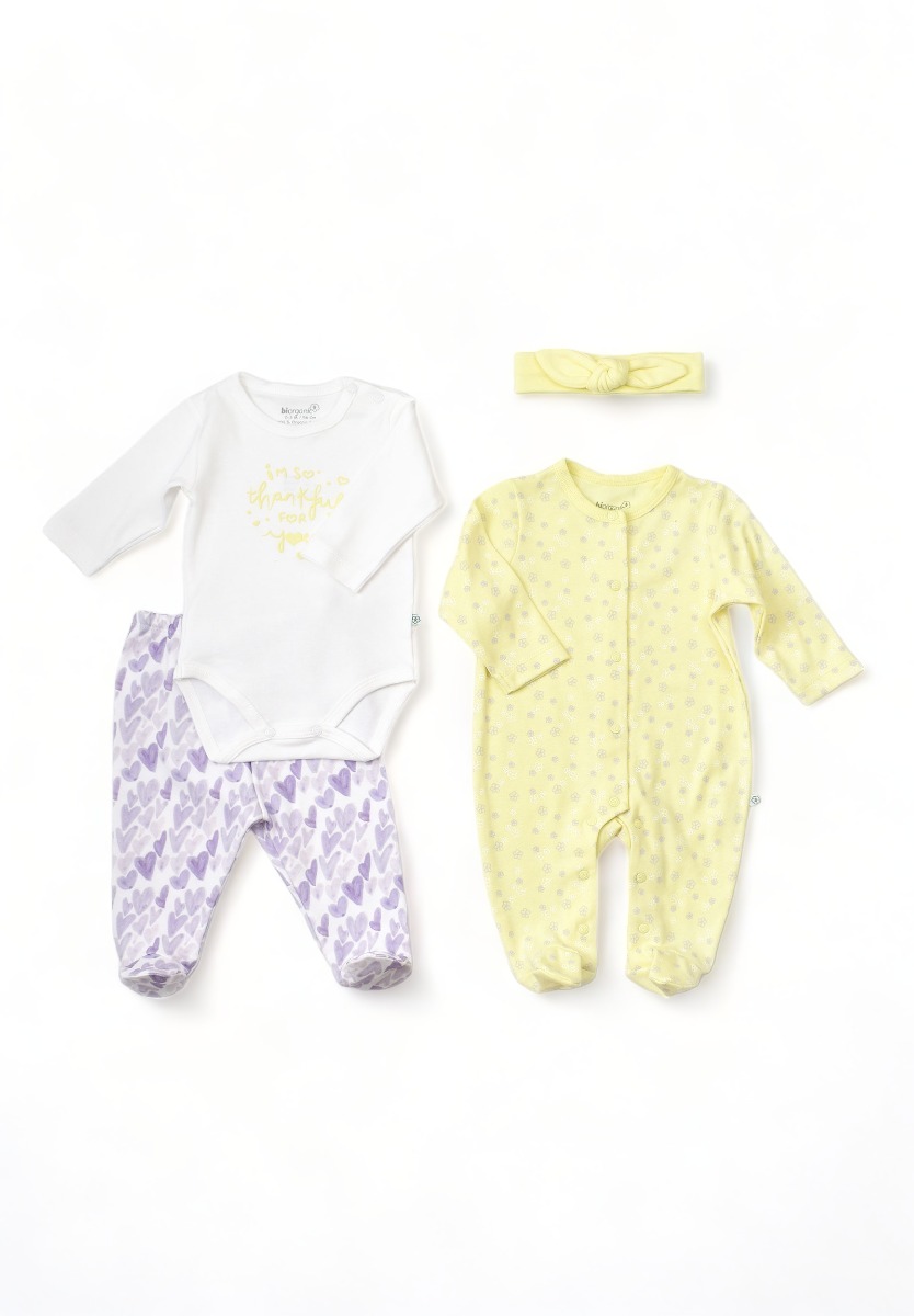 Σετ Βρεφικων Ρουχων Biorganic Love You BRG62277-Κίτρινο φωτογραφία