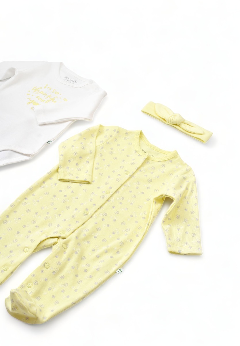 Σετ Βρεφικων Ρουχων Biorganic Love You BRG62277-Κίτρινο φωτογραφία