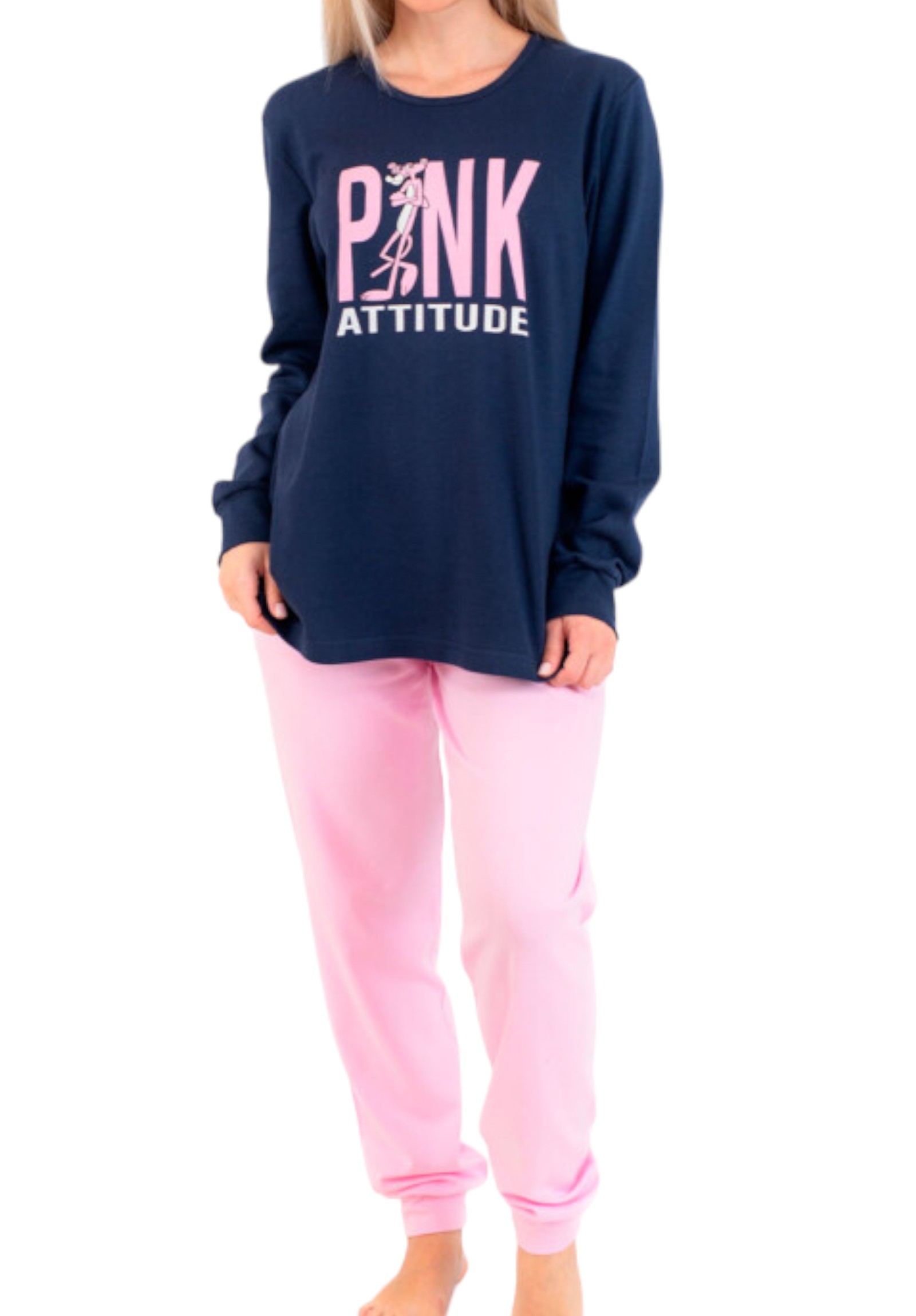 Πιτζάμα εφηβική Nina Club Pink Attitude Blue NC630K-24-01-Μπλε φωτογραφία