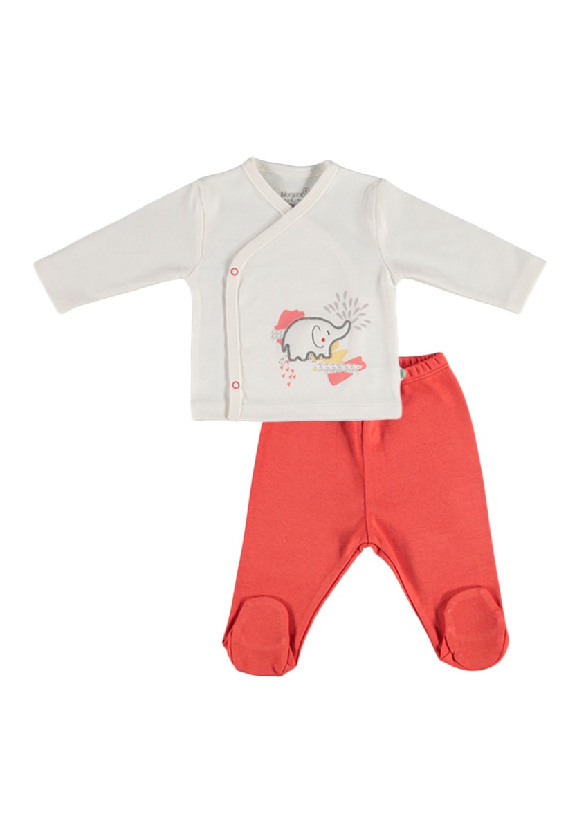 Biorganic Σετ Βρεφικό παντελόνι - ζακέτα - κορδέλα Biorganic Elephant Magic 73235