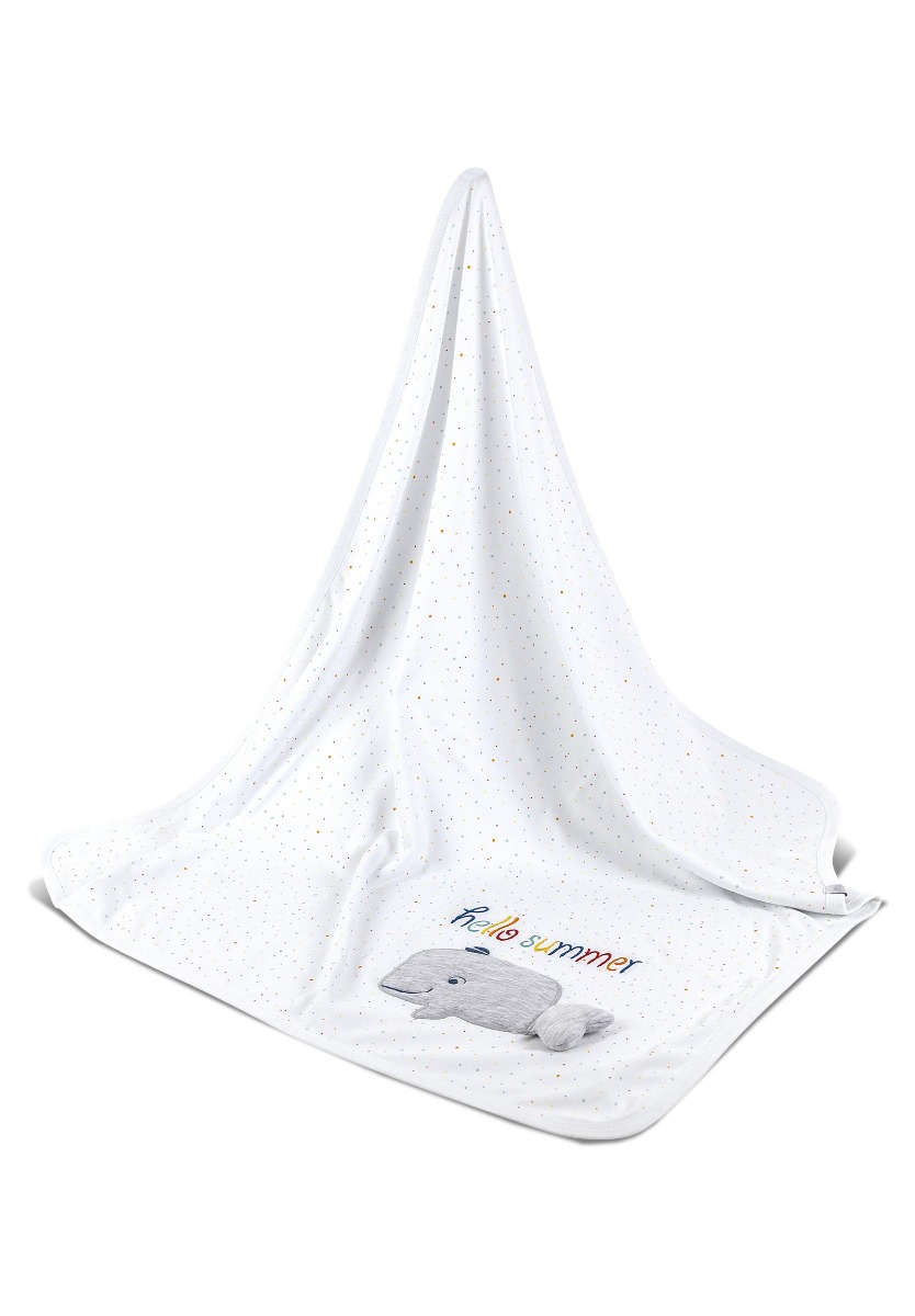 Bi Baby Κουβερτάκι βαμβακερό Whale 85x90 εκ. 64489