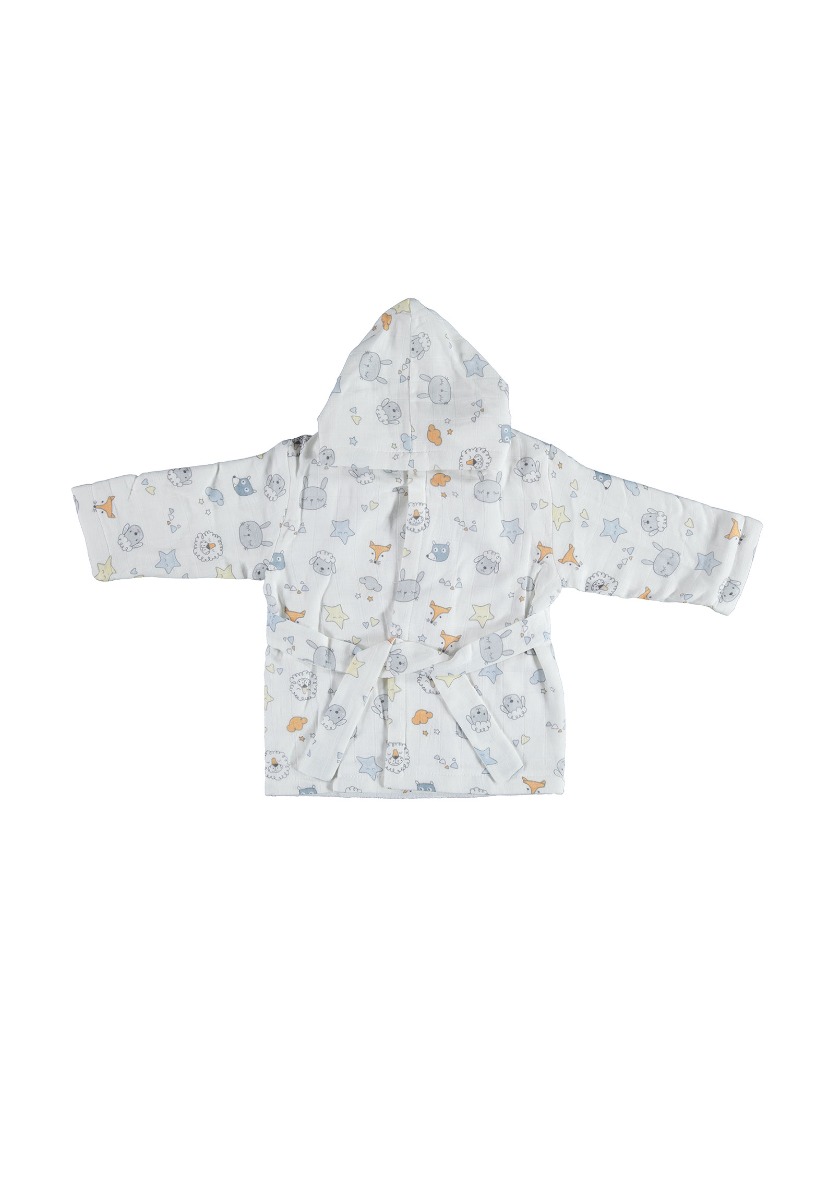 Bi Baby Μπουρνούζι μουσελίνα με πετσετέ επένδυση Cute Animals 66300