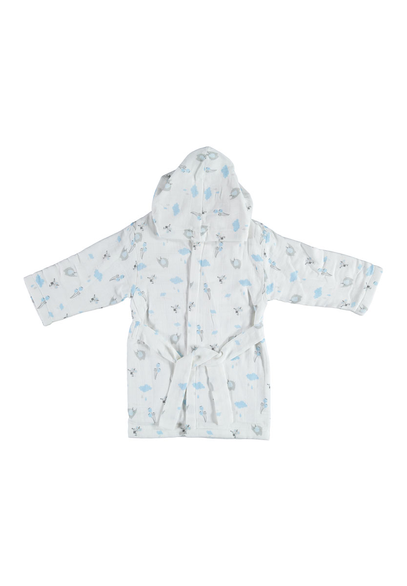 Bi Baby Μπουρνούζι μουσελίνα με πετσετέ επένδυση Rainy Friends 66298