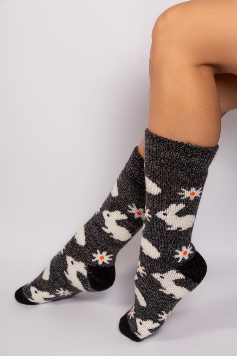  Κάλτσες γυναικείες ισοθερμικές με σχέδια Soma Socks SS6027-Ανθρακί 2025