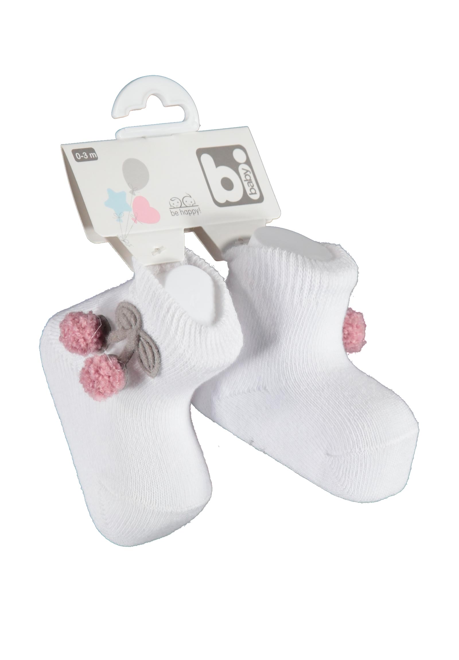 Bi Baby Καλτσάκια bebe Cherry Pop 68338-Λευκό