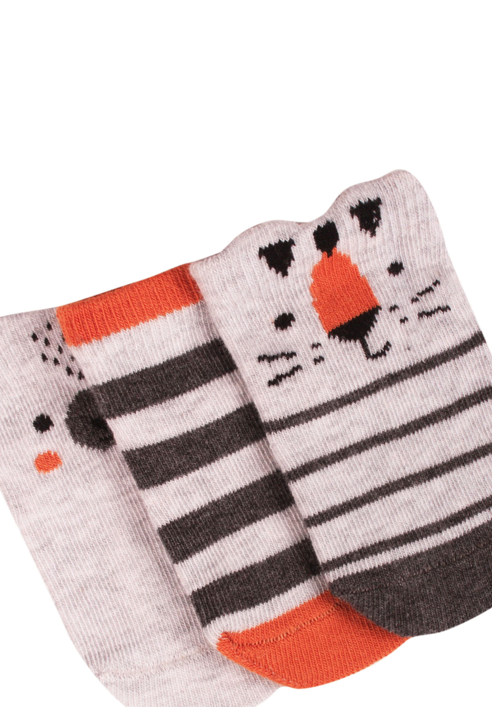 Καλτσάκια bebe με οργανικό βαμβάκι Smiley Face 3 τεμ. 68362A-Γκρι φωτογραφία