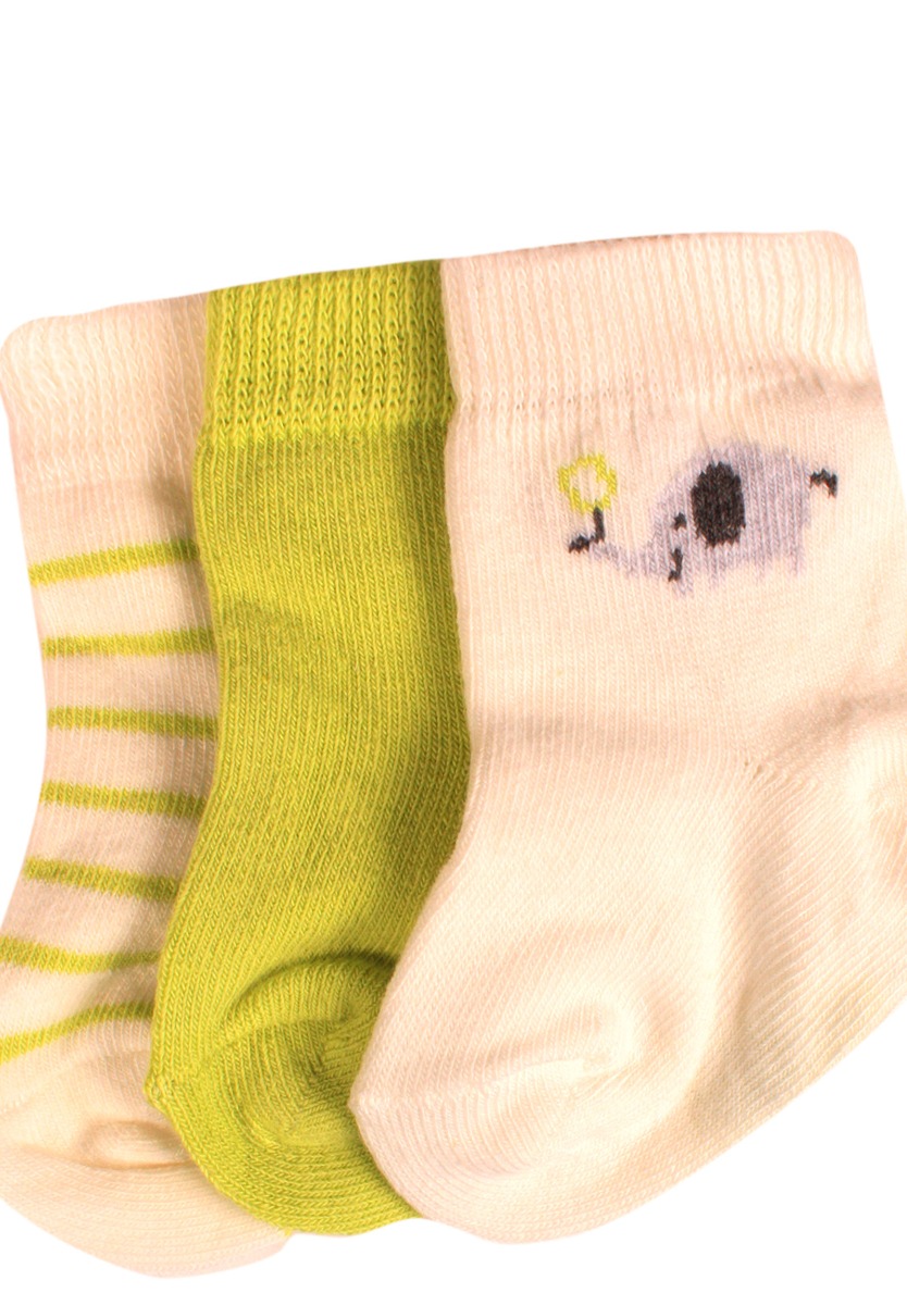 Καλτσάκια bebe Lime Green Elephants 3 τεμ. 68365c φωτογραφία