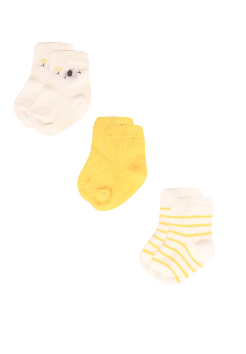 Bi Baby Καλτσάκια bebe Yellow Elephants 3 τεμ. 68365a-Κίτρινο