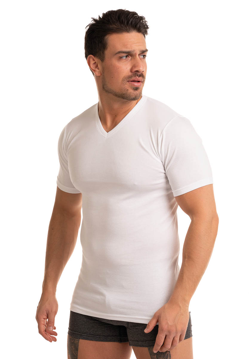 Φανελάκι ανδρικό βαμβακερό Giorgio με V λαιμόκοψη λευκό 706GRG-Λευκό φωτογραφία