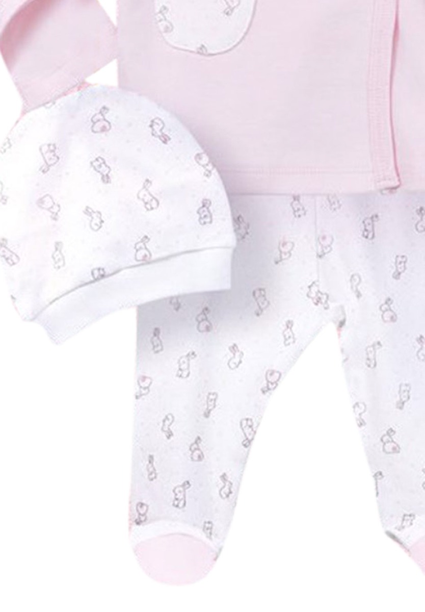 Σετ πιτζάμας με βρεφικά αξεσουαρ Biorganic Pink Rabbit 73139 φωτογραφία