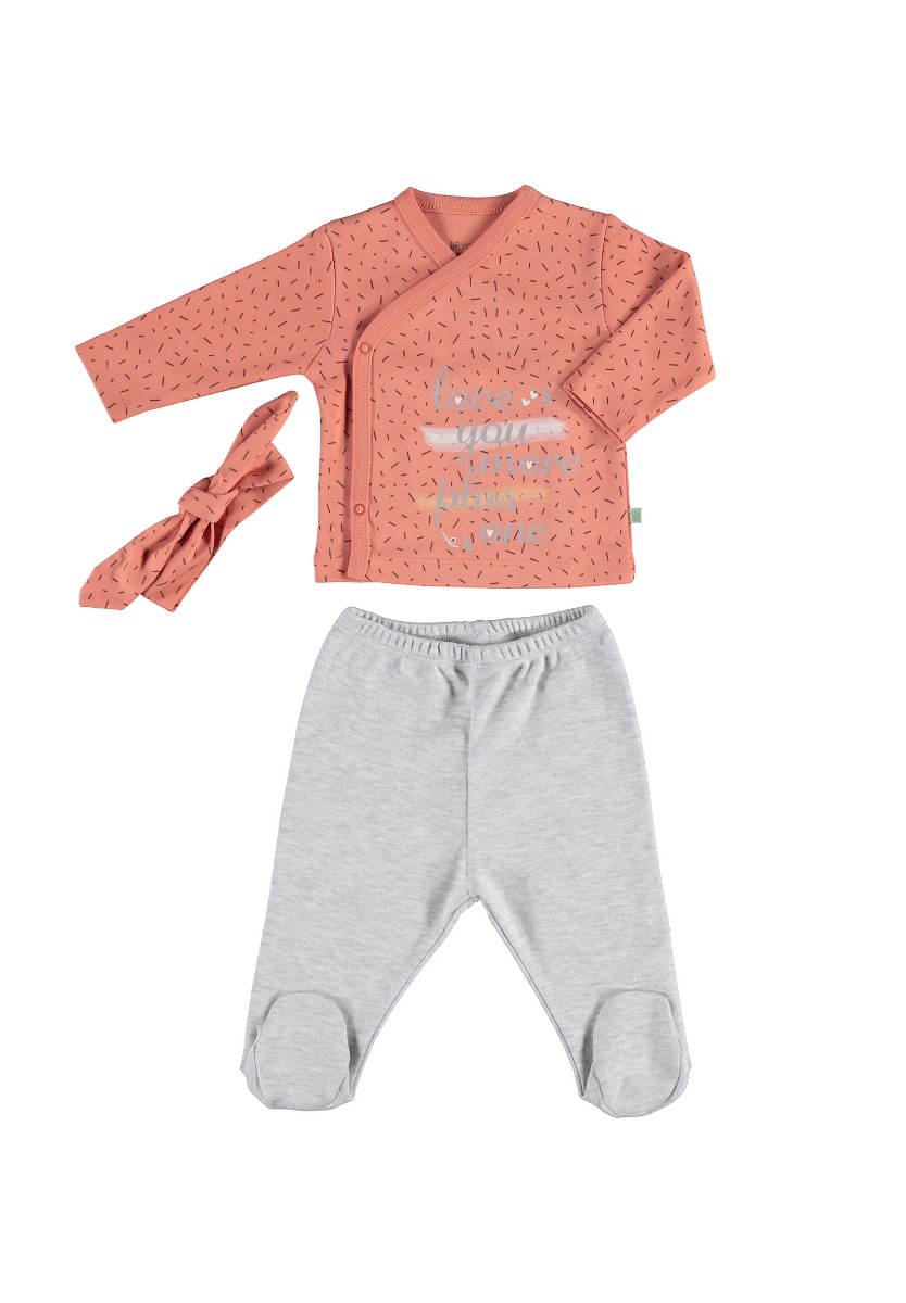Biorganic Σετ Βρεφικό παντελόνι - ζακετάκι- κορδέλα Sweet Times 73245