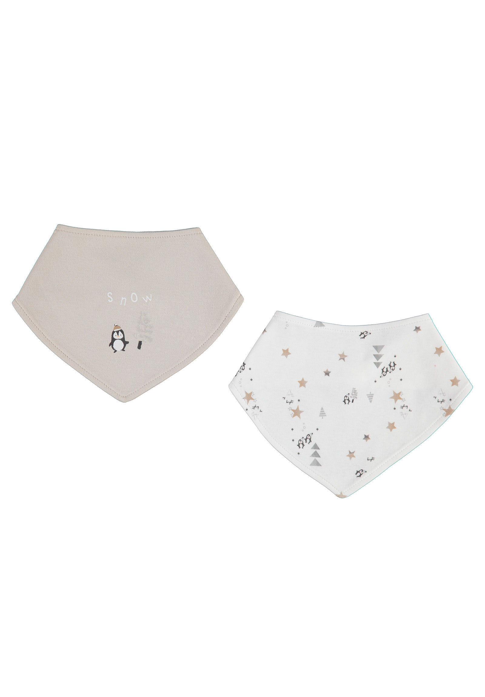 Biorganic Σαλιάρα μπαντάνα βαμβακερή Biorganic Penguins 2 τεμ. 75137-Μπεζ